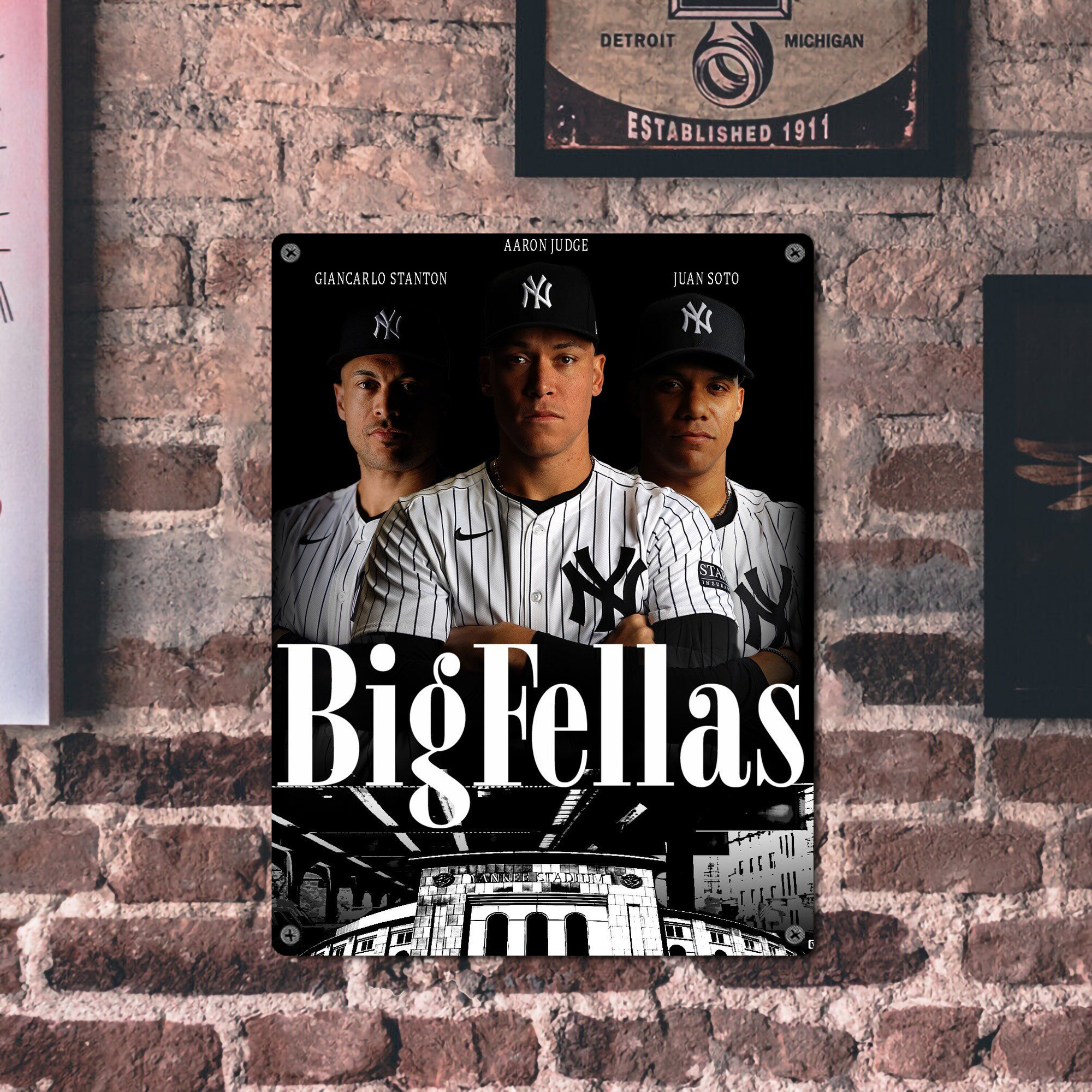 New York Yankees 341 Vintage Metal Tin Sign 12x16inch – Retro Wall Art Decor For Home, Bar, Kitchen, Bedroom, Office – Durable Iron Sheet Poster, Easy To Hang, Full-Color Printing