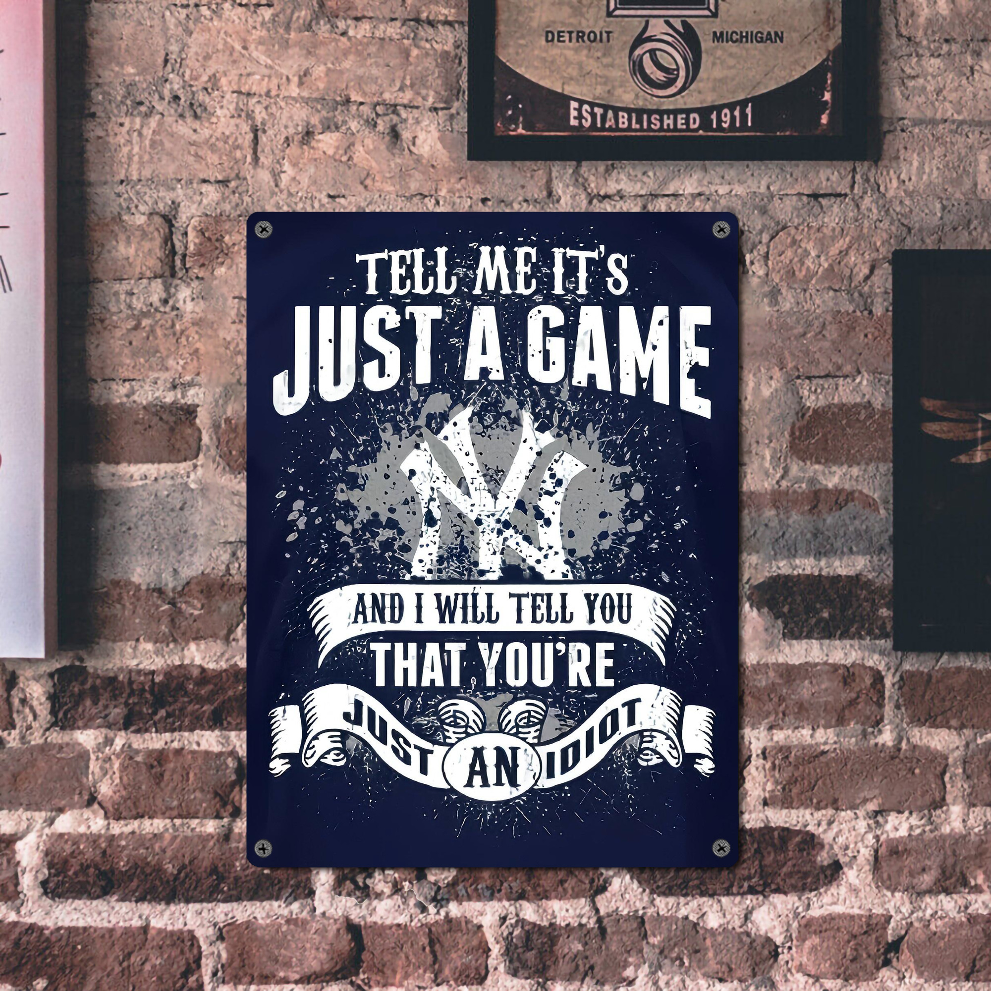 New York Yankees 174 Vintage Metal Tin Sign 12x16inch – Retro Wall Art Decor For Home, Bar, Kitchen, Bedroom, Office – Durable Iron Sheet Poster, Easy To Hang, Full-Color Printing