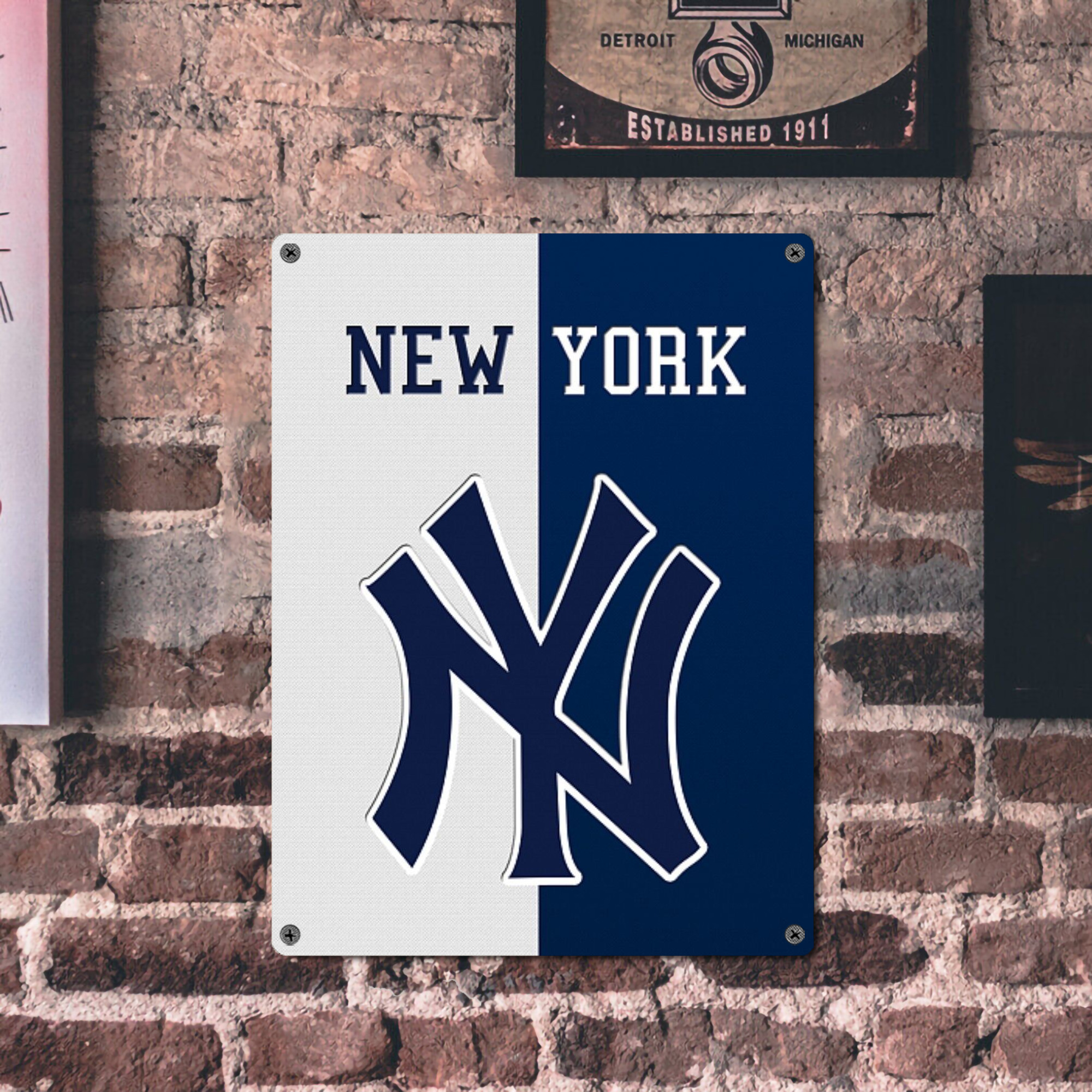 New York Yankees 332 Vintage Metal Tin Sign 12x16inch – Retro Wall Art Decor For Home, Bar, Kitchen, Bedroom, Office – Durable Iron Sheet Poster, Easy To Hang, Full-Color Printing