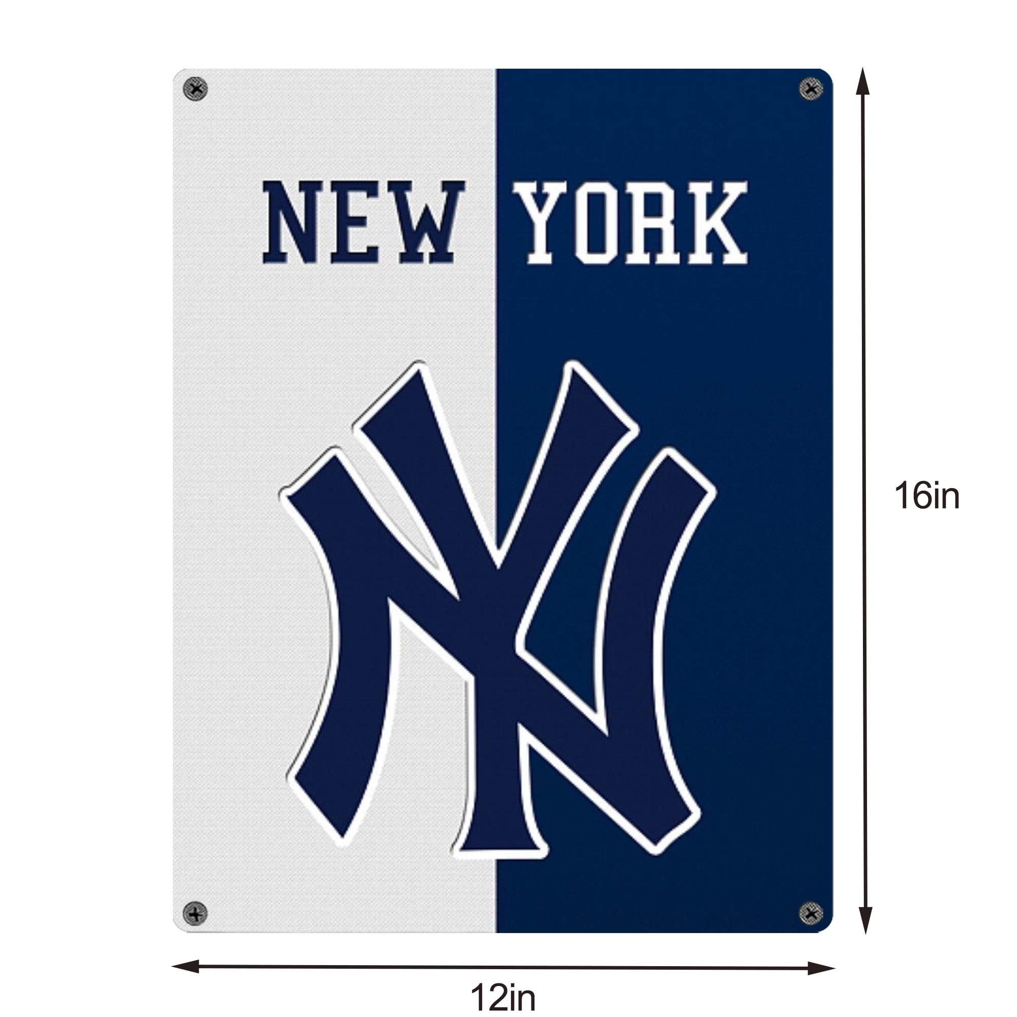 New York Yankees 332 Vintage Metal Tin Sign 12x16inch – Retro Wall Art Decor For Home, Bar, Kitchen, Bedroom, Office – Durable Iron Sheet Poster, Easy To Hang, Full-Color Printing