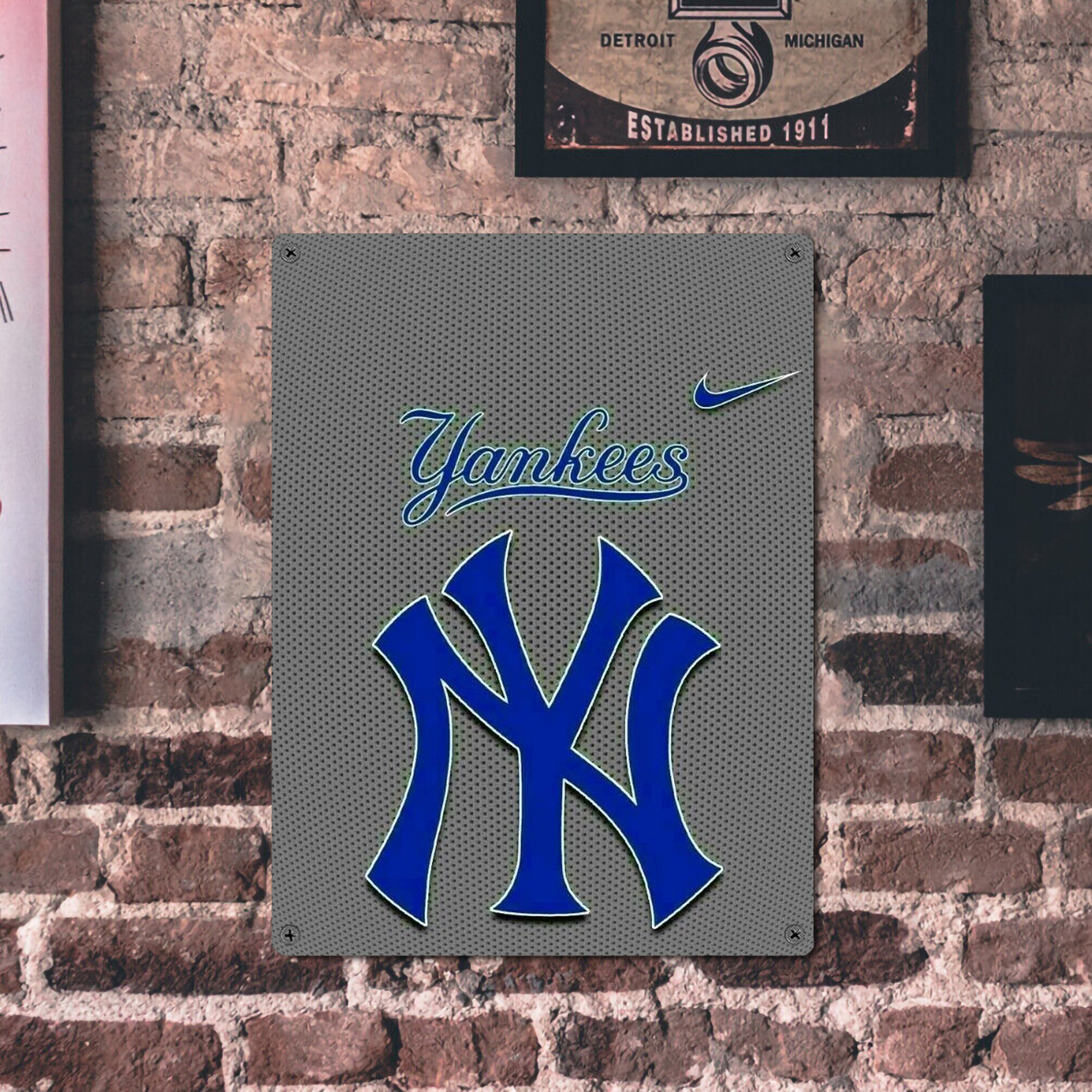 New York Yankees 180 Vintage Metal Tin Sign 12x16inch – Retro Wall Art Decor For Home, Bar, Kitchen, Bedroom, Office – Durable Iron Sheet Poster, Easy To Hang, Full-Color Printing