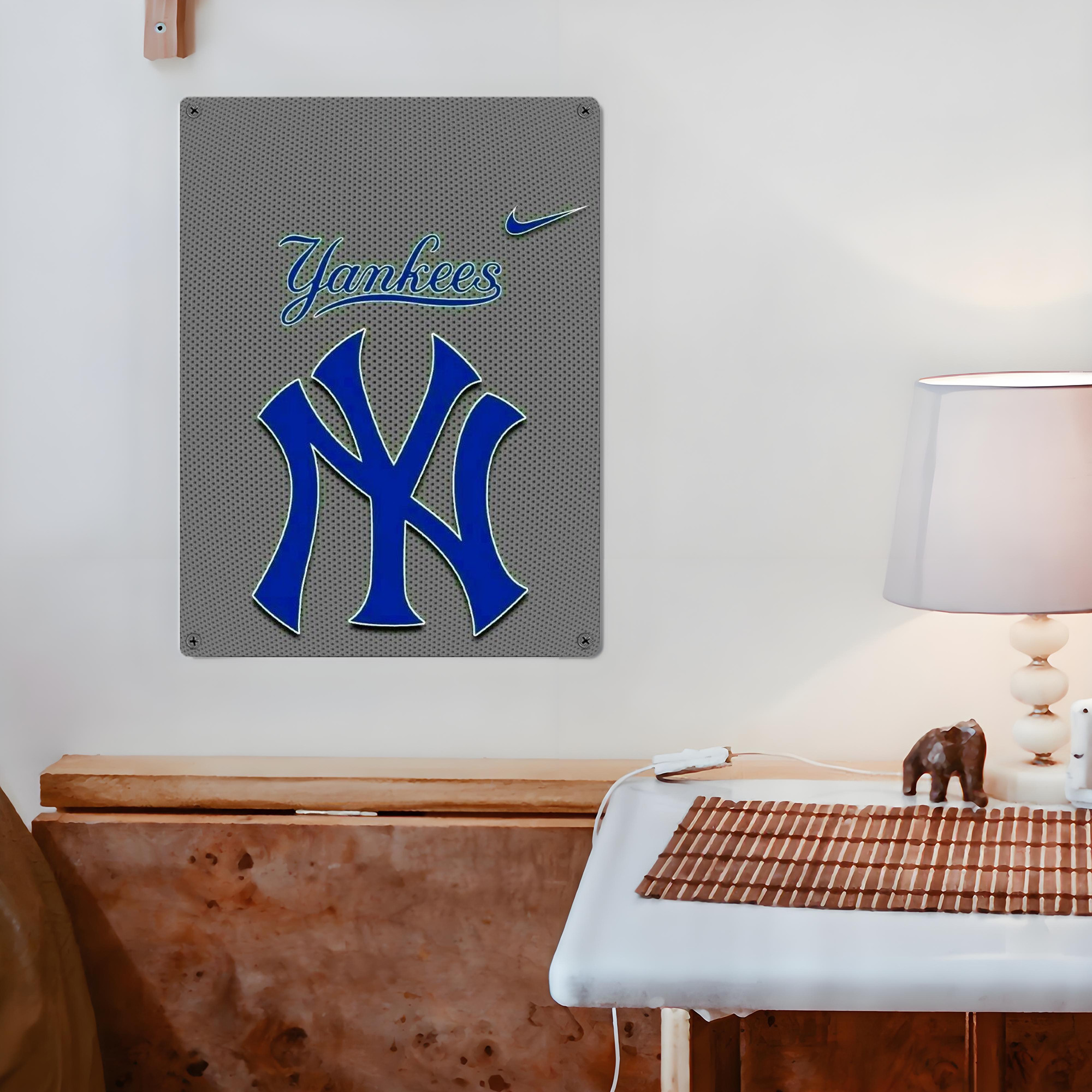 New York Yankees 180 Vintage Metal Tin Sign 12x16inch – Retro Wall Art Decor For Home, Bar, Kitchen, Bedroom, Office – Durable Iron Sheet Poster, Easy To Hang, Full-Color Printing