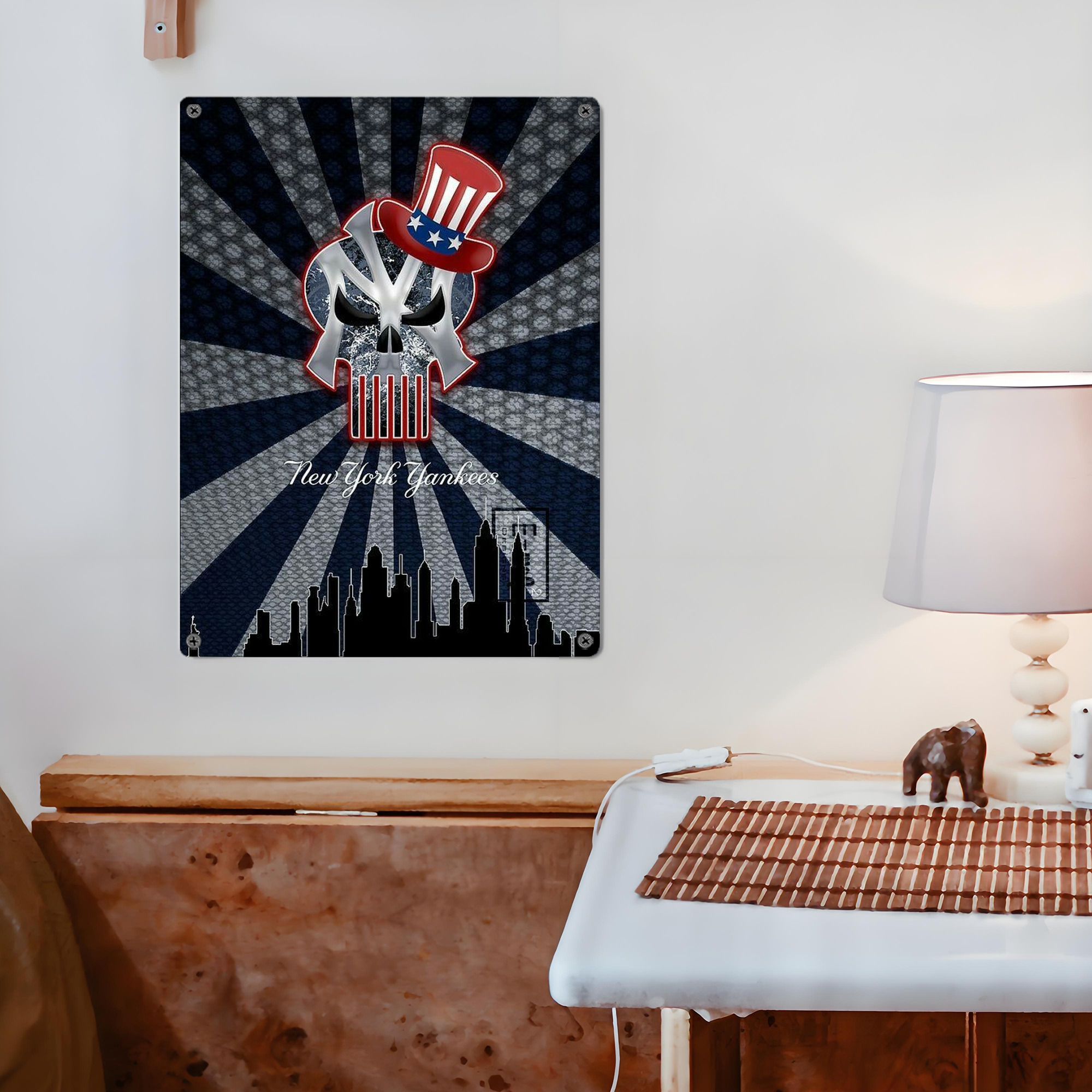 New York Yankees 340 Vintage Metal Tin Sign 12x16inch – Retro Wall Art Decor For Home, Bar, Kitchen, Bedroom, Office – Durable Iron Sheet Poster, Easy To Hang, Full-Color Printing