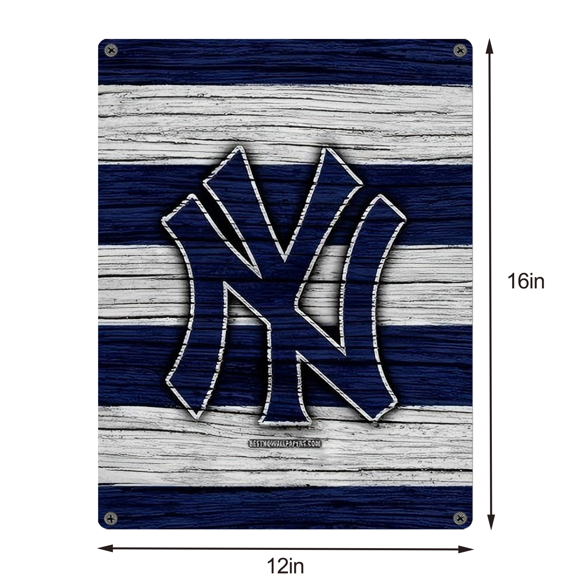 New York Yankees 187 Vintage Metal Tin Sign 12x16inch – Retro Wall Art Decor For Home, Bar, Kitchen, Bedroom, Office – Durable Iron Sheet Poster, Easy To Hang, Full-Color Printing