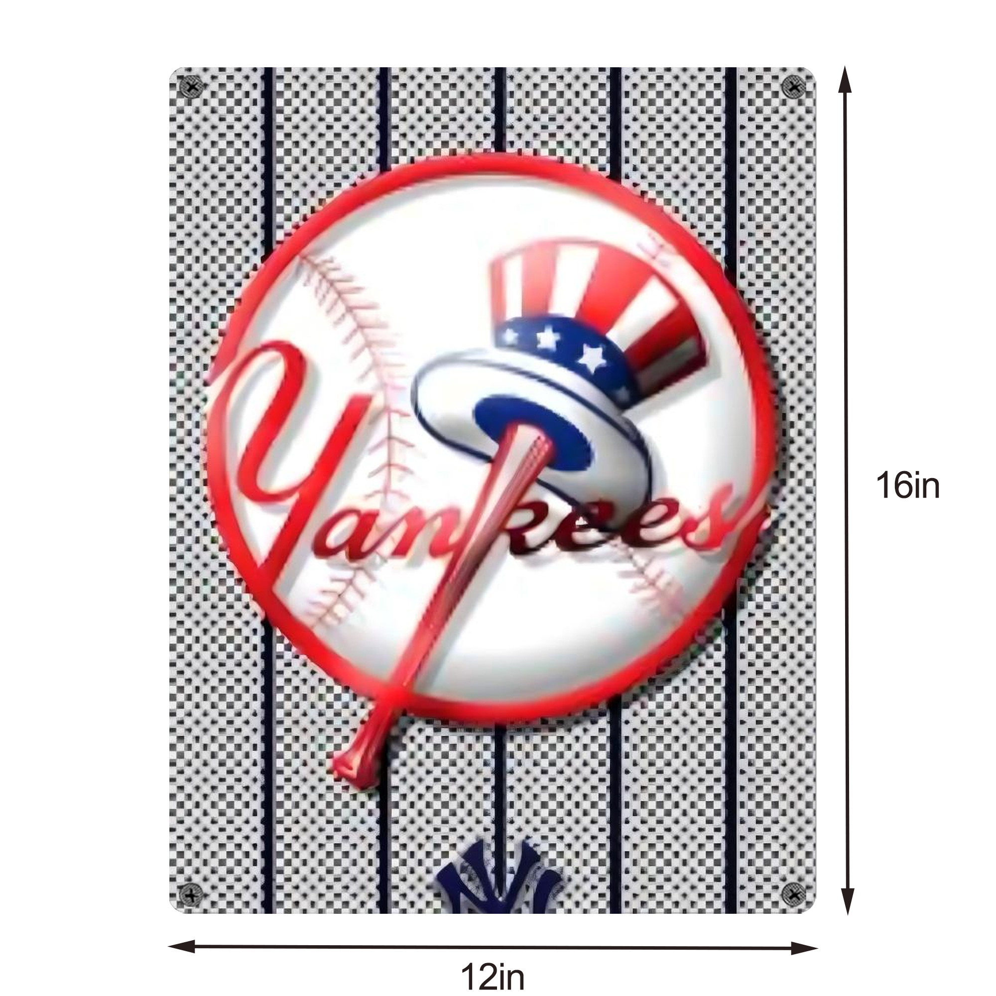 New York Yankees 191 Vintage Metal Tin Sign 12x16inch – Retro Wall Art Decor For Home, Bar, Kitchen, Bedroom, Office – Durable Iron Sheet Poster, Easy To Hang, Full-Color Printing
