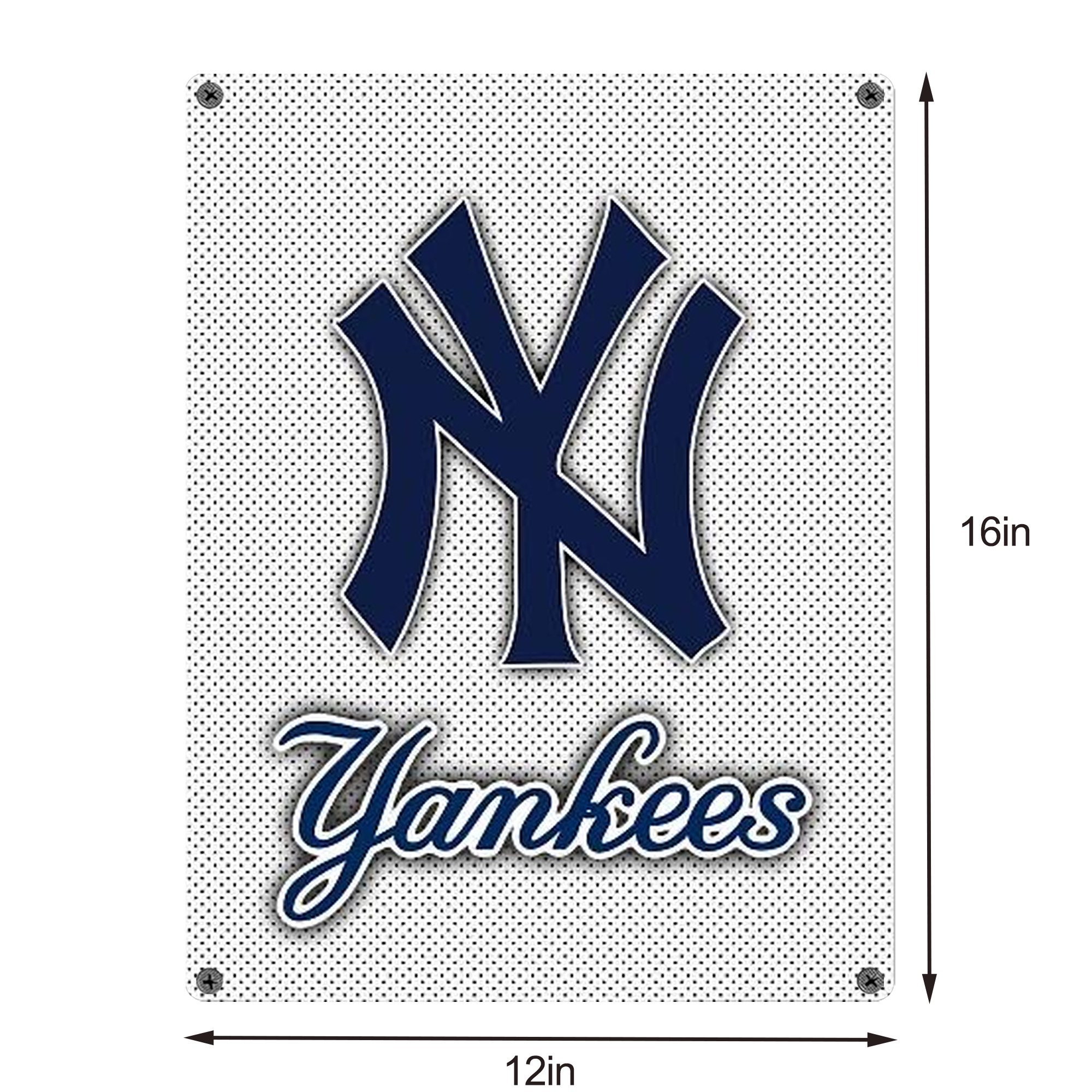 New York Yankees 192 Vintage Metal Tin Sign 12x16inch – Retro Wall Art Decor For Home, Bar, Kitchen, Bedroom, Office – Durable Iron Sheet Poster, Easy To Hang, Full-Color Printing