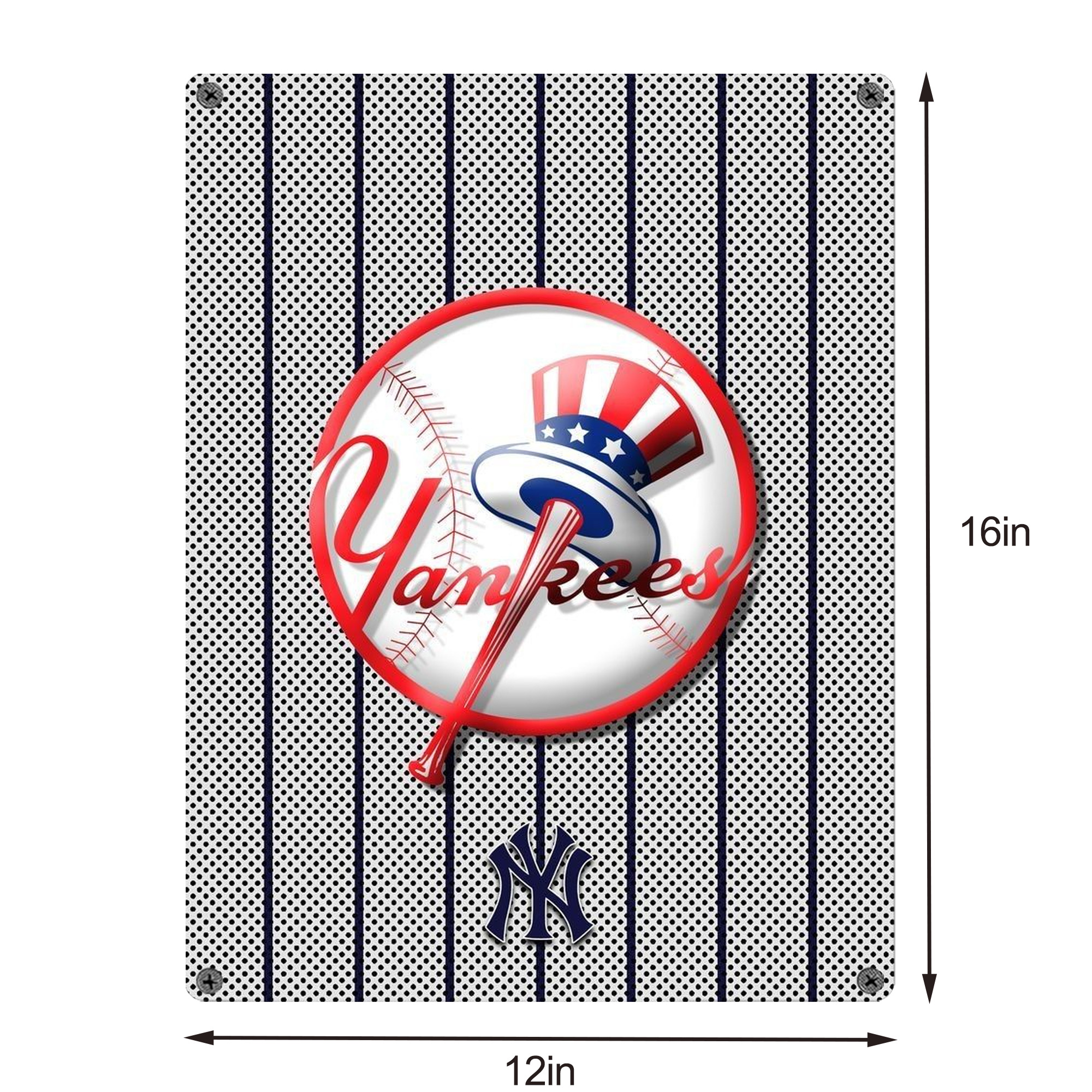New York Yankees 197 Vintage Metal Tin Sign 12x16inch – Retro Wall Art Decor For Home, Bar, Kitchen, Bedroom, Office – Durable Iron Sheet Poster, Easy To Hang, Full-Color Printing