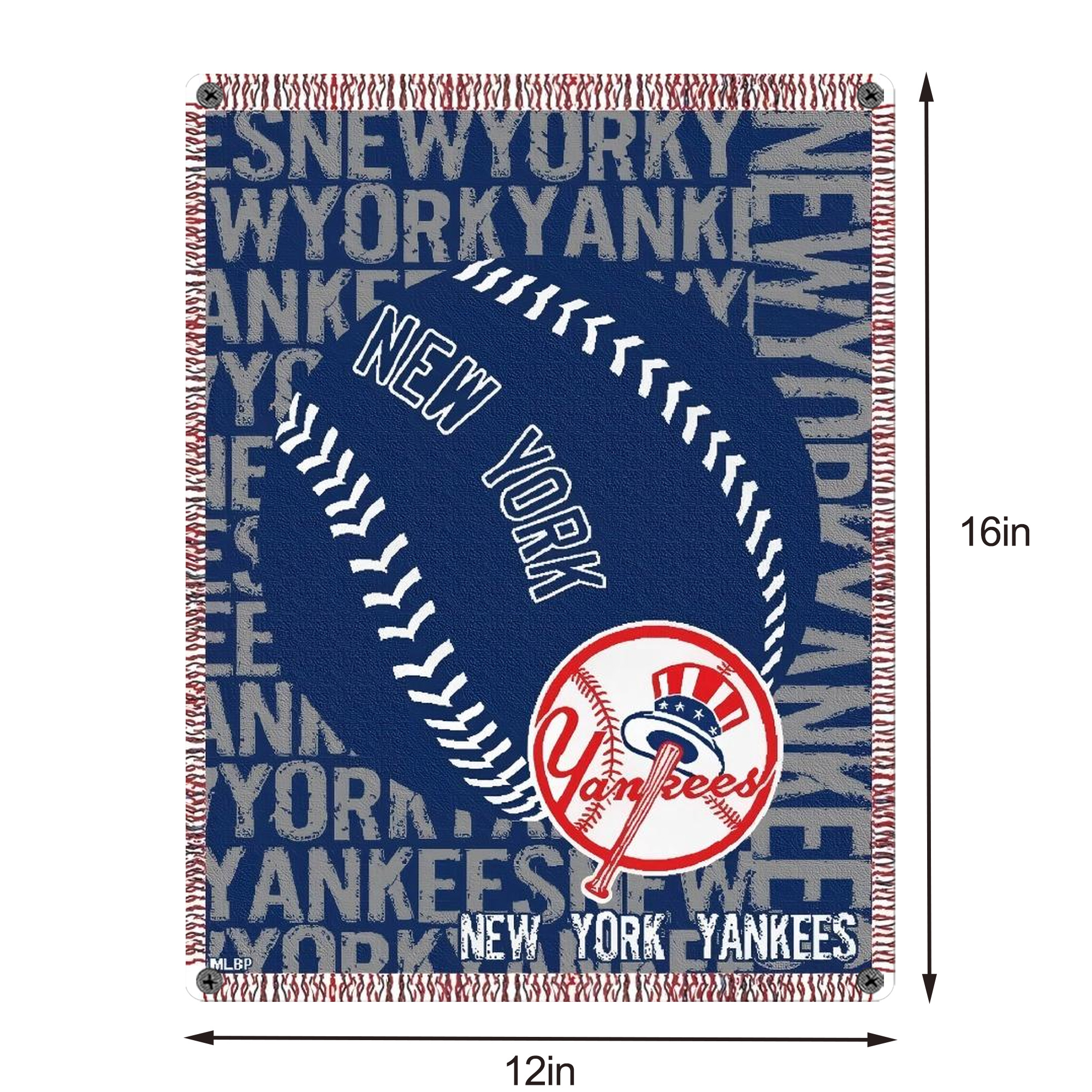 New York Yankees 198 Vintage Metal Tin Sign 12x16inch – Retro Wall Art Decor For Home, Bar, Kitchen, Bedroom, Office – Durable Iron Sheet Poster, Easy To Hang, Full-Color Printing