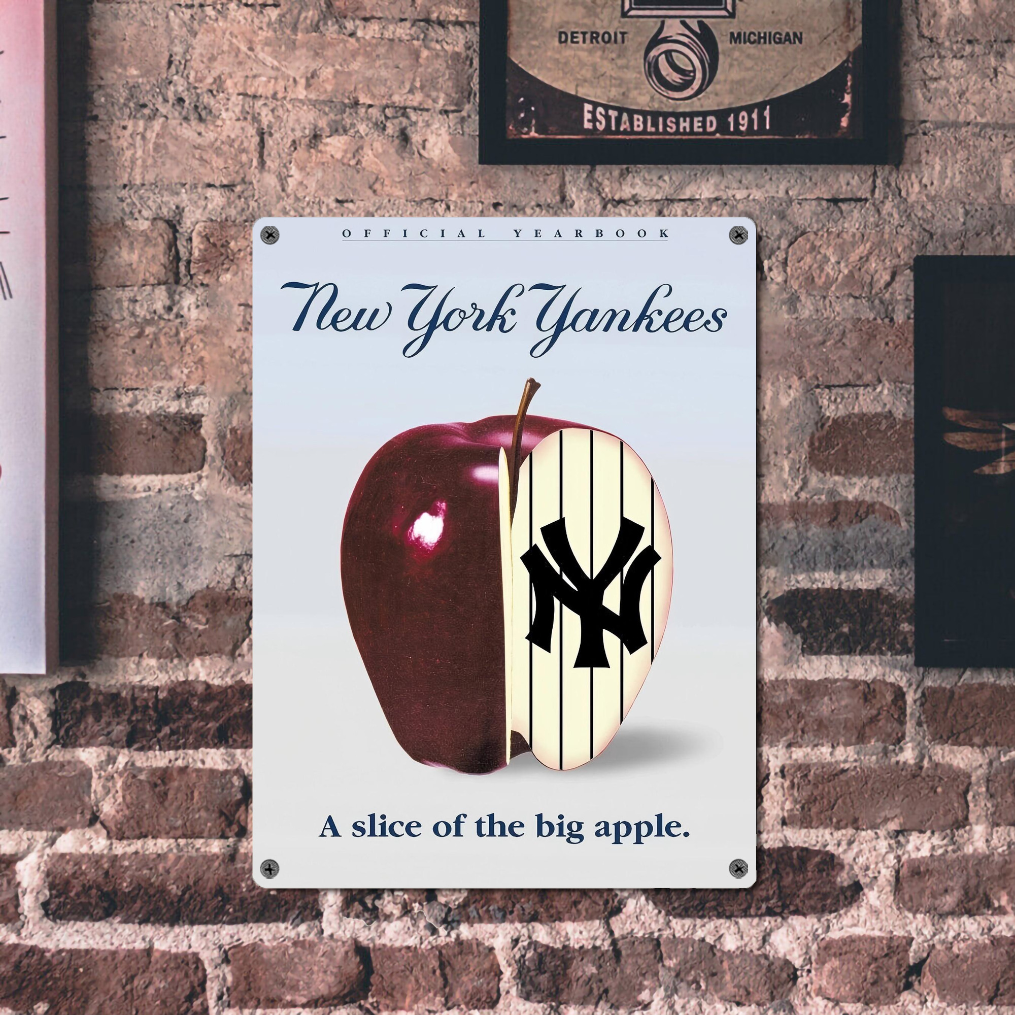 New York Yankees 202 Vintage Metal Tin Sign 12x16inch – Retro Wall Art Decor For Home, Bar, Kitchen, Bedroom, Office – Durable Iron Sheet Poster, Easy To Hang, Full-Color Printing