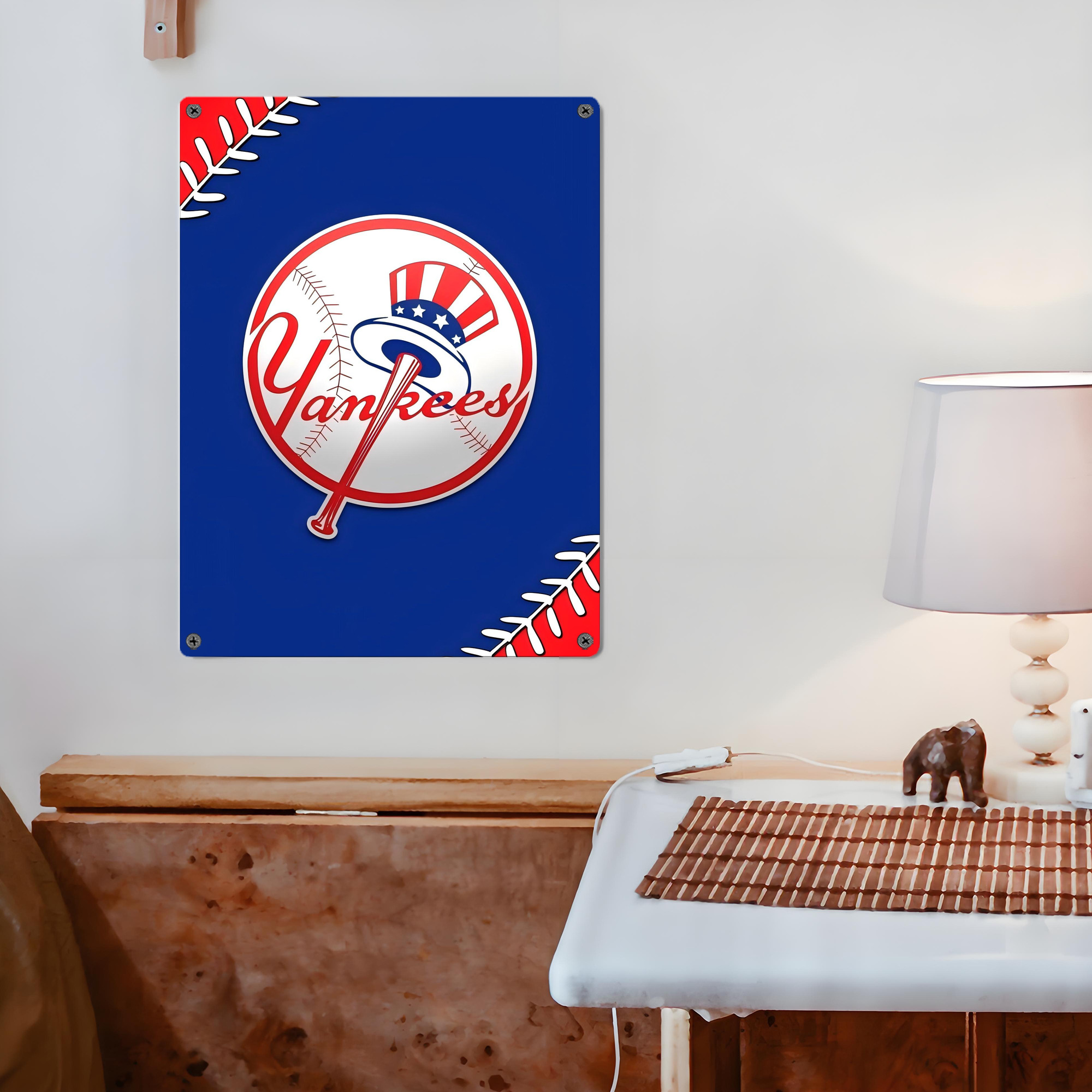 New York Yankees 203 Vintage Metal Tin Sign 12x16inch – Retro Wall Art Decor For Home, Bar, Kitchen, Bedroom, Office – Durable Iron Sheet Poster, Easy To Hang, Full-Color Printing