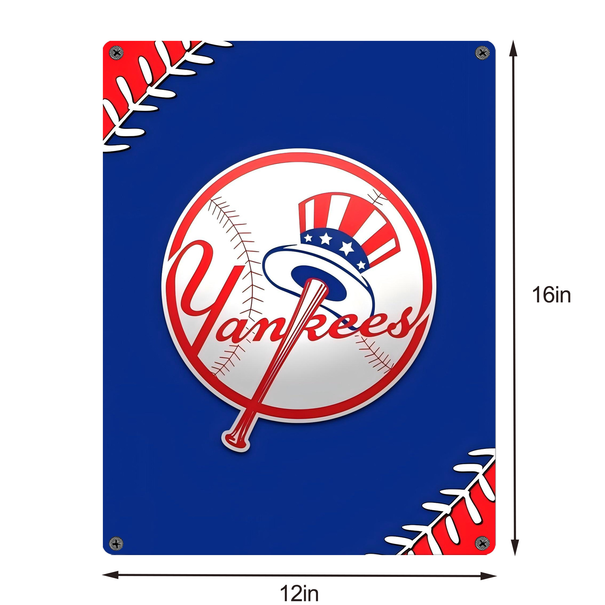New York Yankees 203 Vintage Metal Tin Sign 12x16inch – Retro Wall Art Decor For Home, Bar, Kitchen, Bedroom, Office – Durable Iron Sheet Poster, Easy To Hang, Full-Color Printing