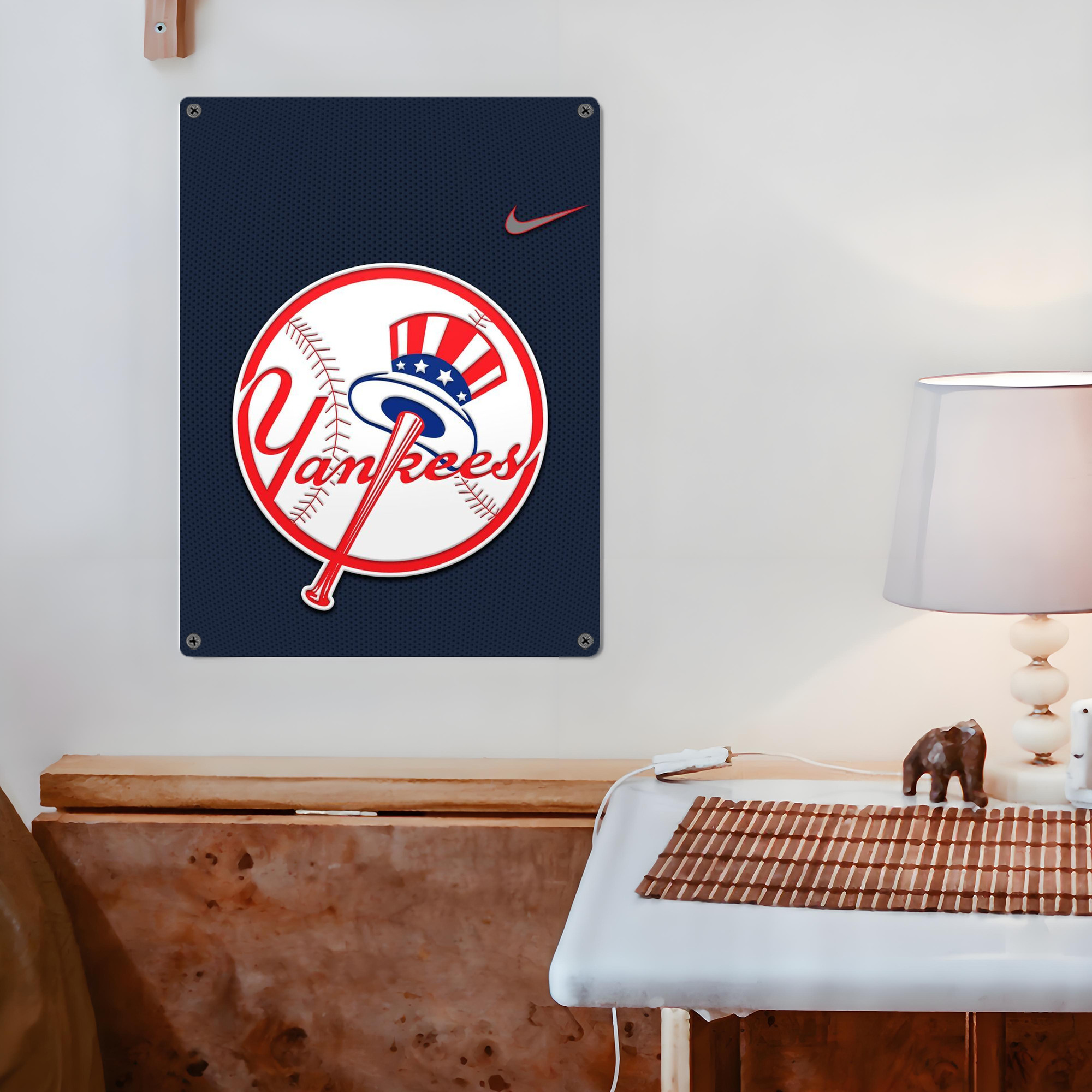 New York Yankees 208 Vintage Metal Tin Sign 12x16inch – Retro Wall Art Decor For Home, Bar, Kitchen, Bedroom, Office – Durable Iron Sheet Poster, Easy To Hang, Full-Color Printing