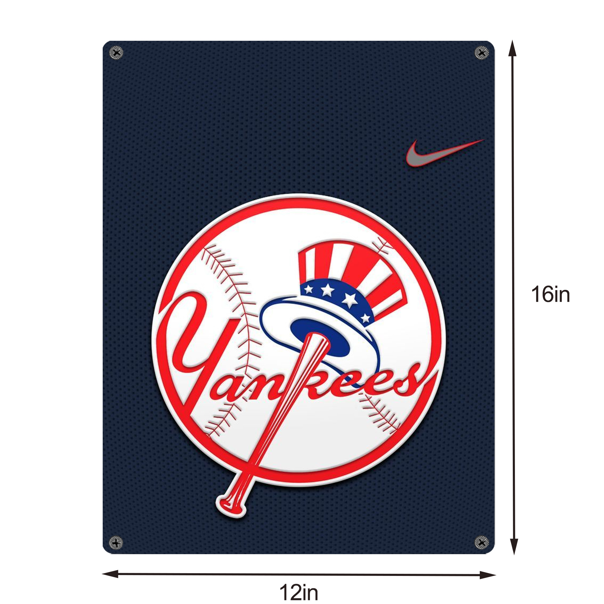 New York Yankees 208 Vintage Metal Tin Sign 12x16inch – Retro Wall Art Decor For Home, Bar, Kitchen, Bedroom, Office – Durable Iron Sheet Poster, Easy To Hang, Full-Color Printing