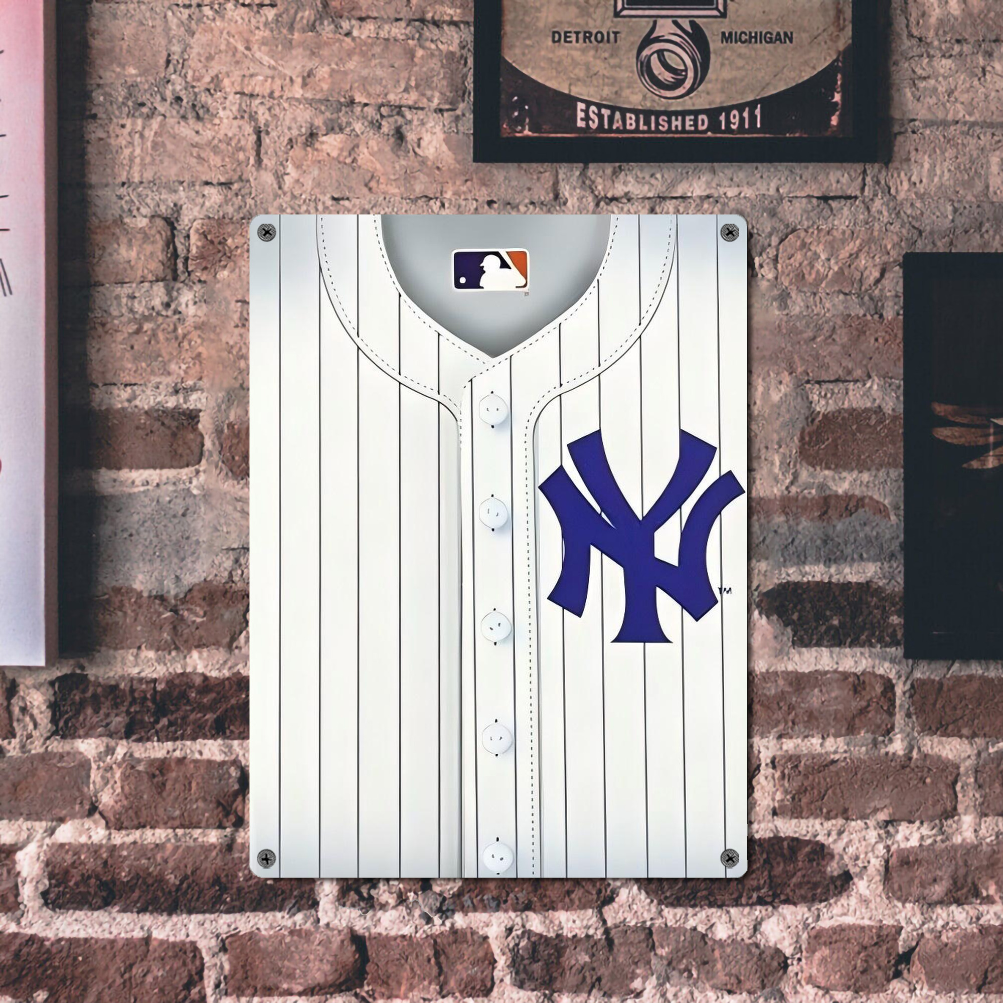 New York Yankees 213 Vintage Metal Tin Sign 12x16inch – Retro Wall Art Decor For Home, Bar, Kitchen, Bedroom, Office – Durable Iron Sheet Poster, Easy To Hang, Full-Color Printing