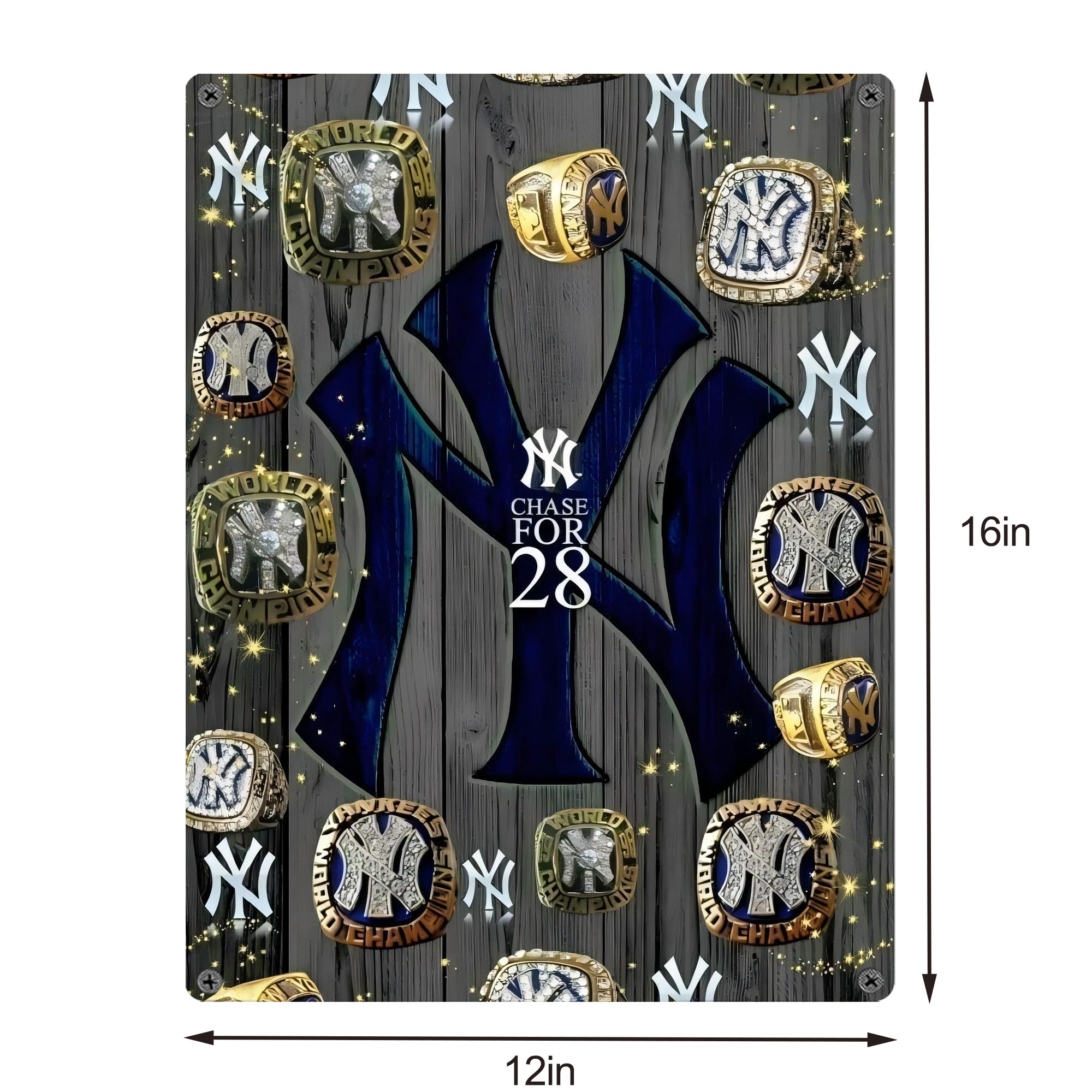 New York Yankees 209 Vintage Metal Tin Sign 12x16inch – Retro Wall Art Decor For Home, Bar, Kitchen, Bedroom, Office – Durable Iron Sheet Poster, Easy To Hang, Full-Color Printing