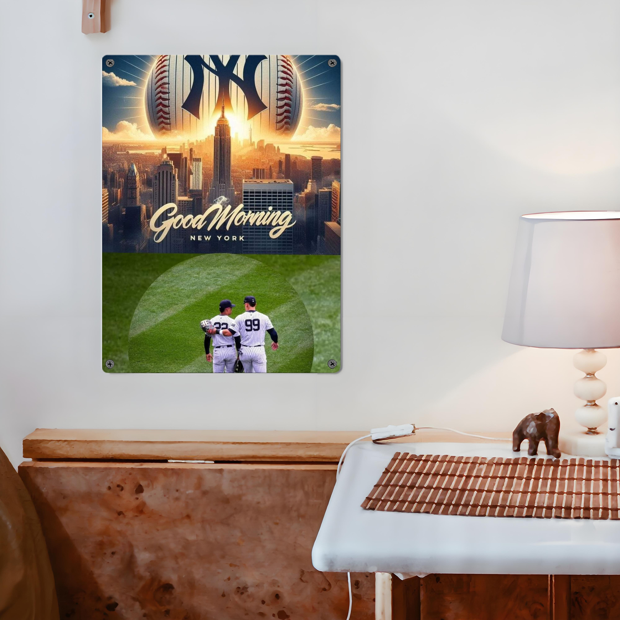 New York Yankees 218 Vintage Metal Tin Sign 12x16inch – Retro Wall Art Decor For Home, Bar, Kitchen, Bedroom, Office – Durable Iron Sheet Poster, Easy To Hang, Full-Color Printing