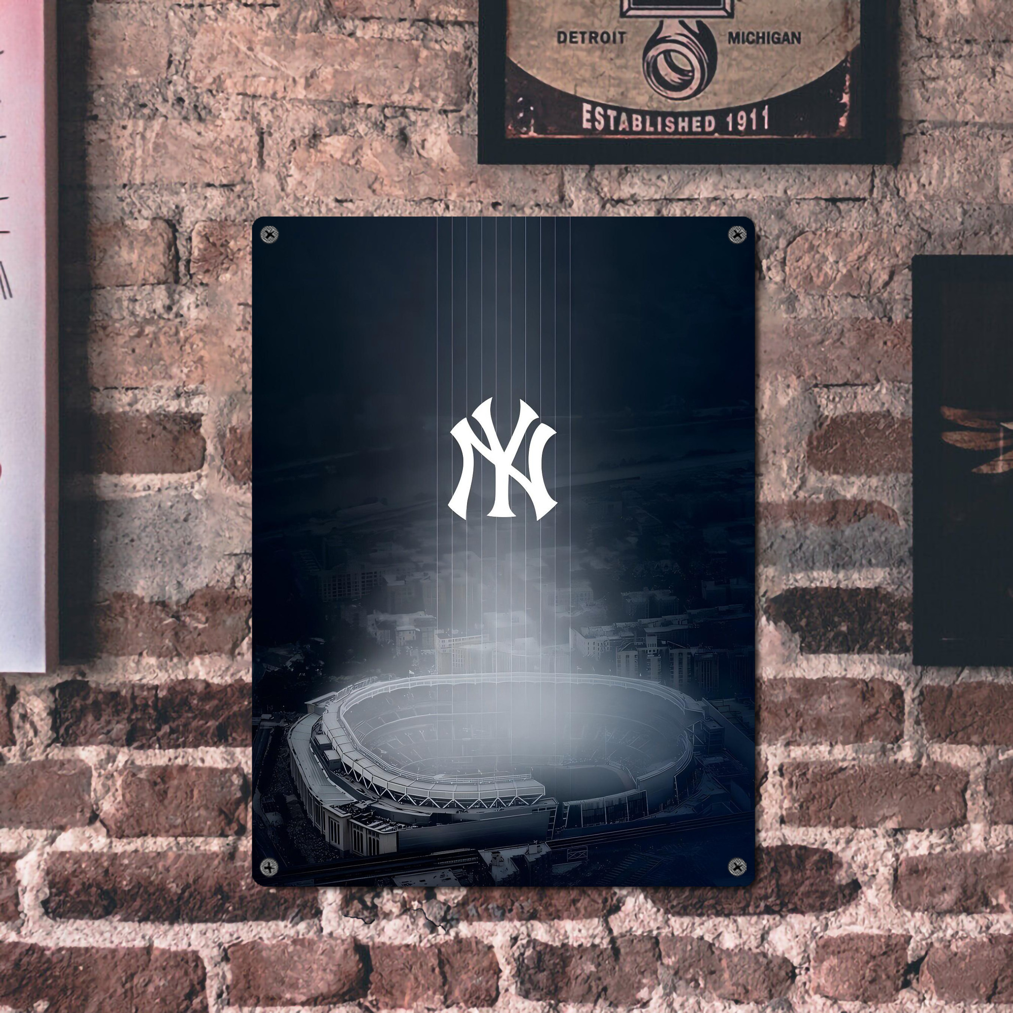 New York Yankees 225 Vintage Metal Tin Sign 12x16inch – Retro Wall Art Decor For Home, Bar, Kitchen, Bedroom, Office – Durable Iron Sheet Poster, Easy To Hang, Full-Color Printing