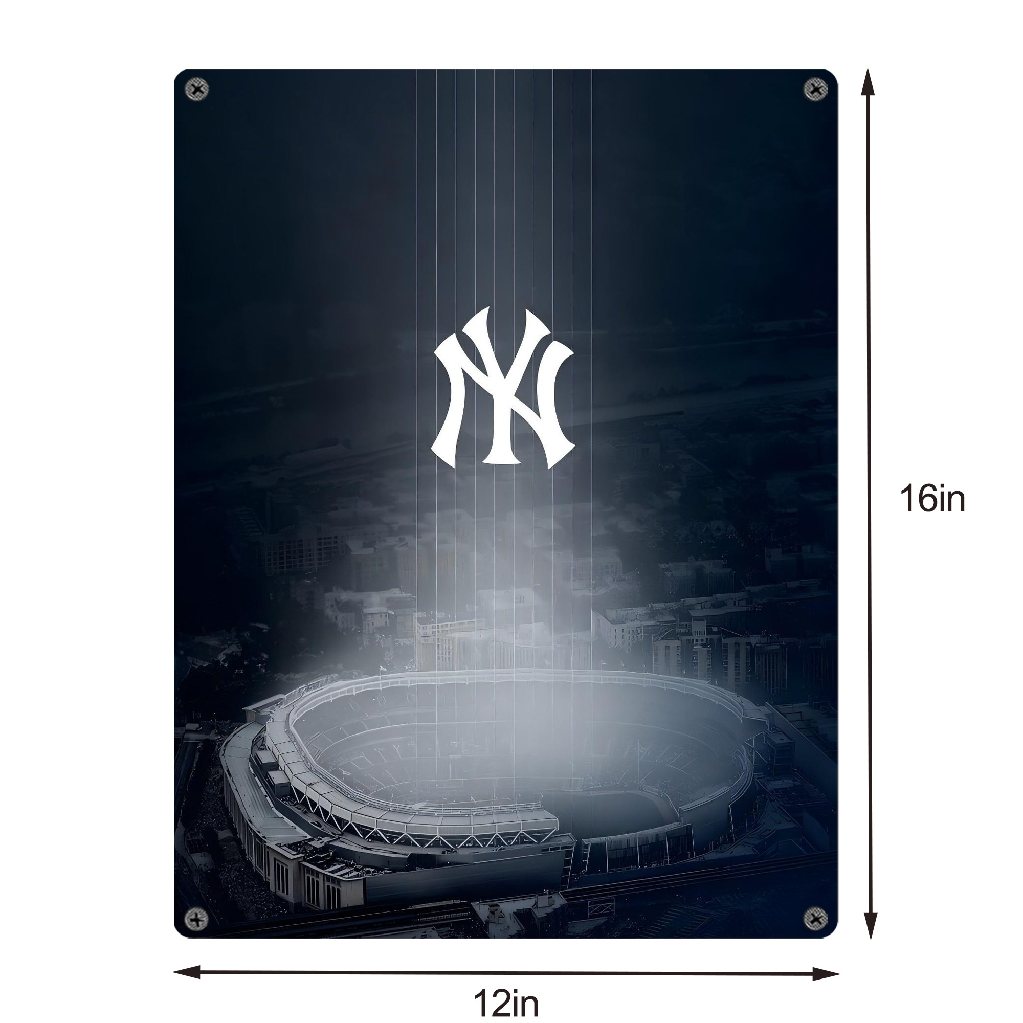 New York Yankees 225 Vintage Metal Tin Sign 12x16inch – Retro Wall Art Decor For Home, Bar, Kitchen, Bedroom, Office – Durable Iron Sheet Poster, Easy To Hang, Full-Color Printing