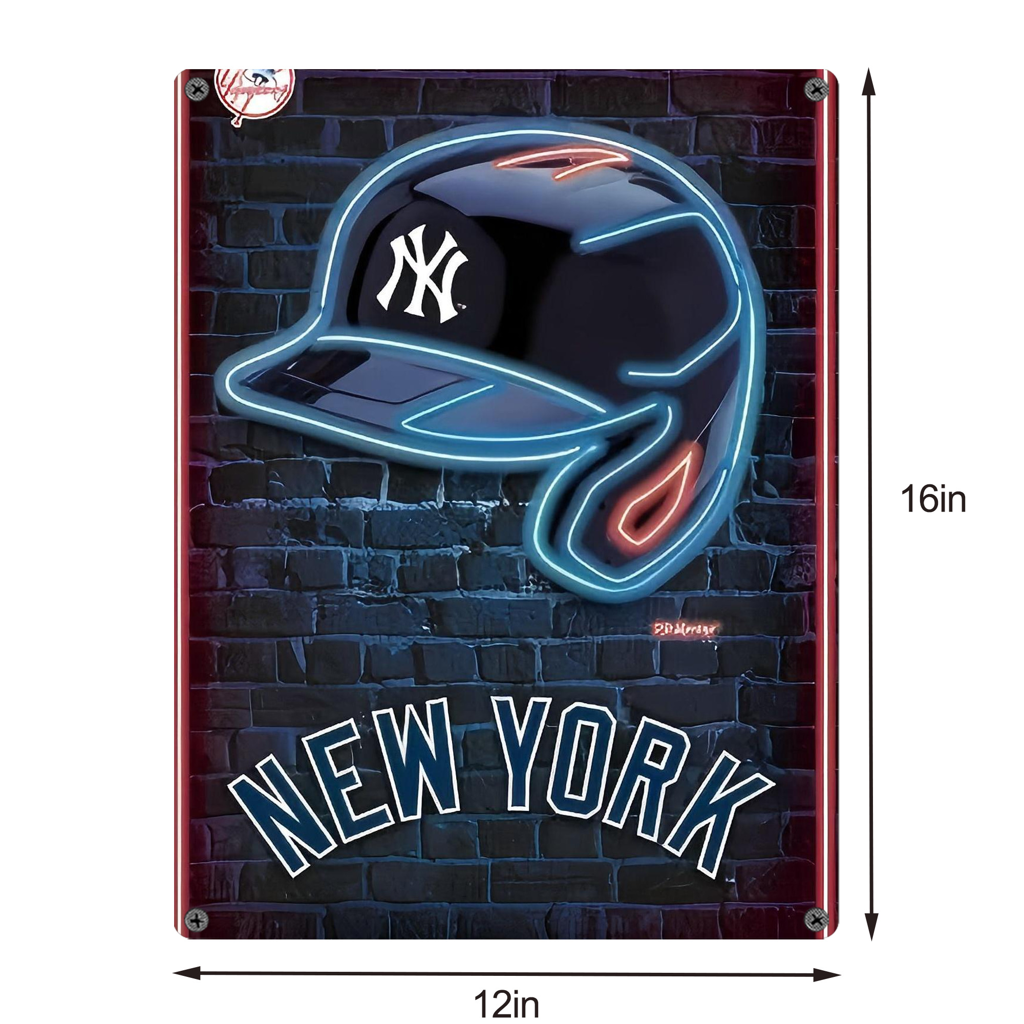 New York Yankees 230 Vintage Metal Tin Sign 12x16inch – Retro Wall Art Decor For Home, Bar, Kitchen, Bedroom, Office – Durable Iron Sheet Poster, Easy To Hang, Full-Color Printing