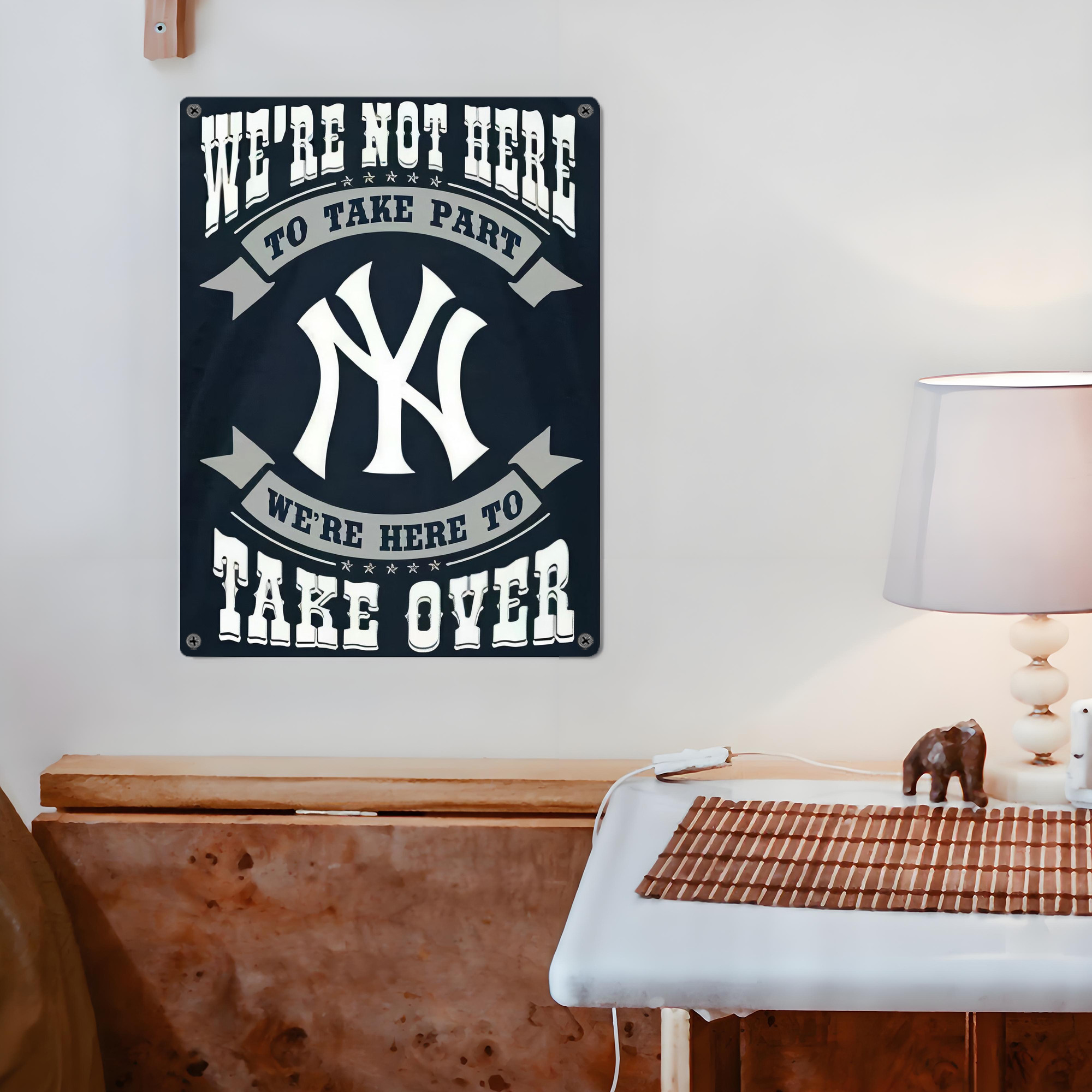 New York Yankees 302 Vintage Metal Tin Sign 12x16inch – Retro Wall Art Decor For Home, Bar, Kitchen, Bedroom, Office – Durable Iron Sheet Poster, Easy To Hang, Full-Color Printing