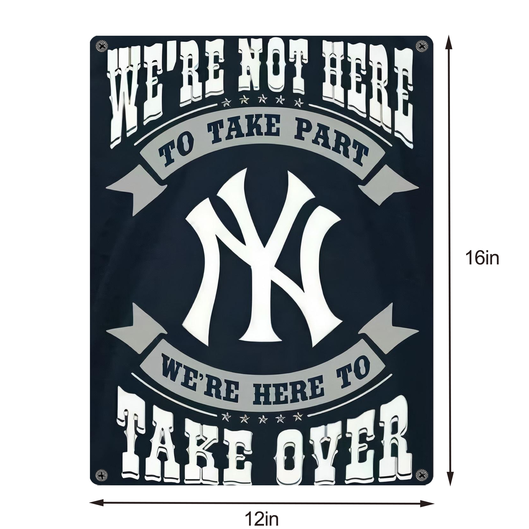 New York Yankees 302 Vintage Metal Tin Sign 12x16inch – Retro Wall Art Decor For Home, Bar, Kitchen, Bedroom, Office – Durable Iron Sheet Poster, Easy To Hang, Full-Color Printing