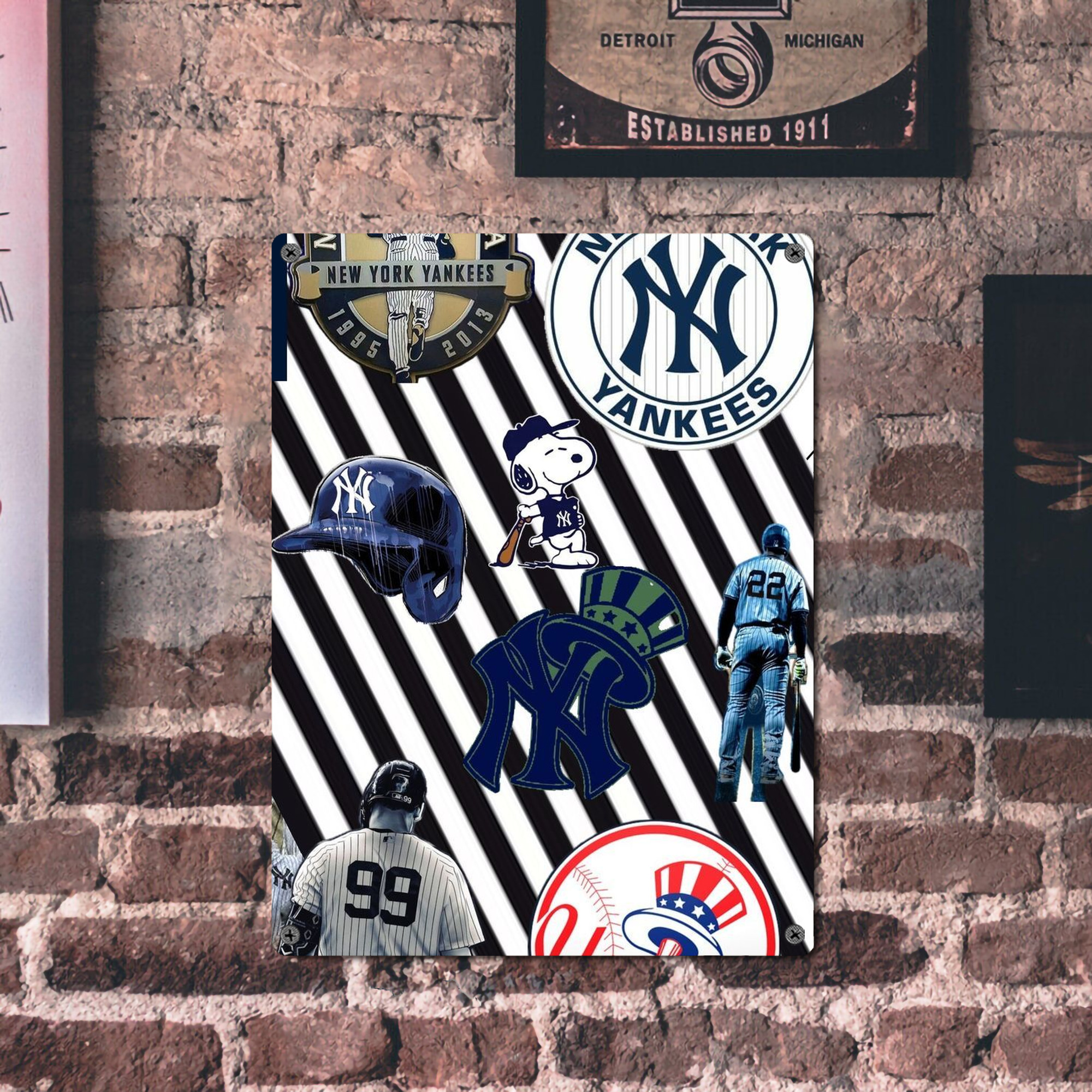 New York Yankees 231 Vintage Metal Tin Sign 12x16inch – Retro Wall Art Decor For Home, Bar, Kitchen, Bedroom, Office – Durable Iron Sheet Poster, Easy To Hang, Full-Color Printing
