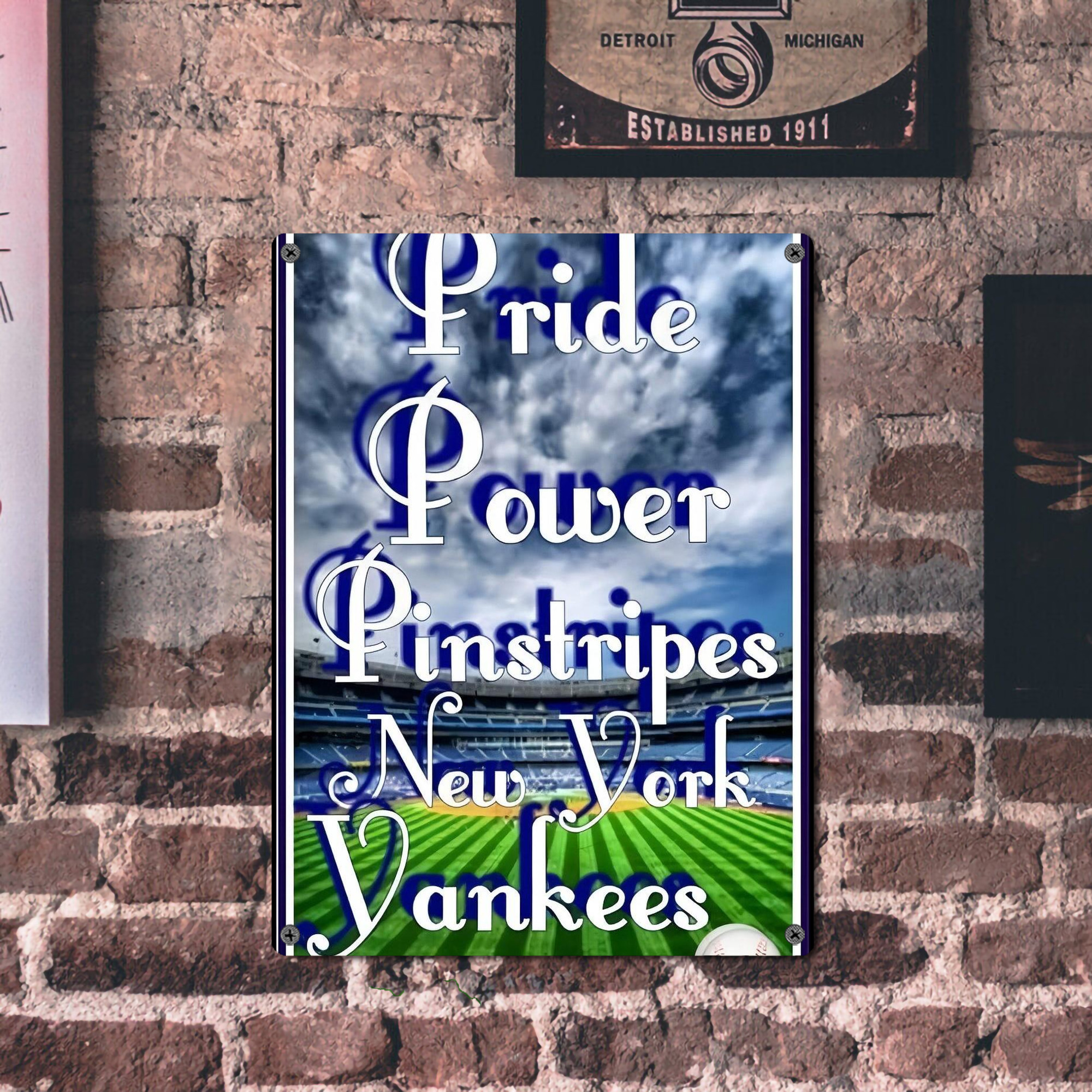 New York Yankees 309 Vintage Metal Tin Sign 12x16inch – Retro Wall Art Decor For Home, Bar, Kitchen, Bedroom, Office – Durable Iron Sheet Poster, Easy To Hang, Full-Color Printing