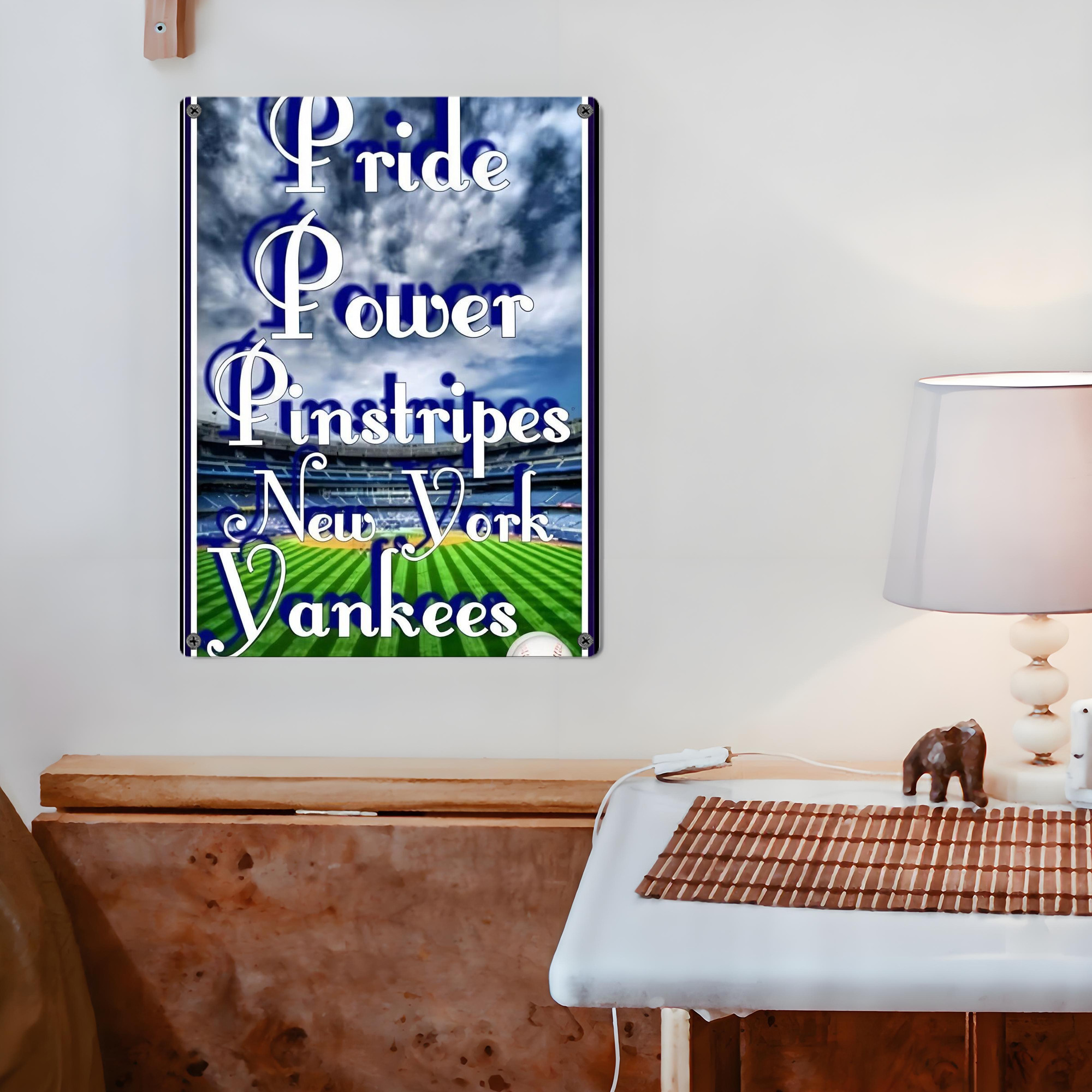 New York Yankees 309 Vintage Metal Tin Sign 12x16inch – Retro Wall Art Decor For Home, Bar, Kitchen, Bedroom, Office – Durable Iron Sheet Poster, Easy To Hang, Full-Color Printing