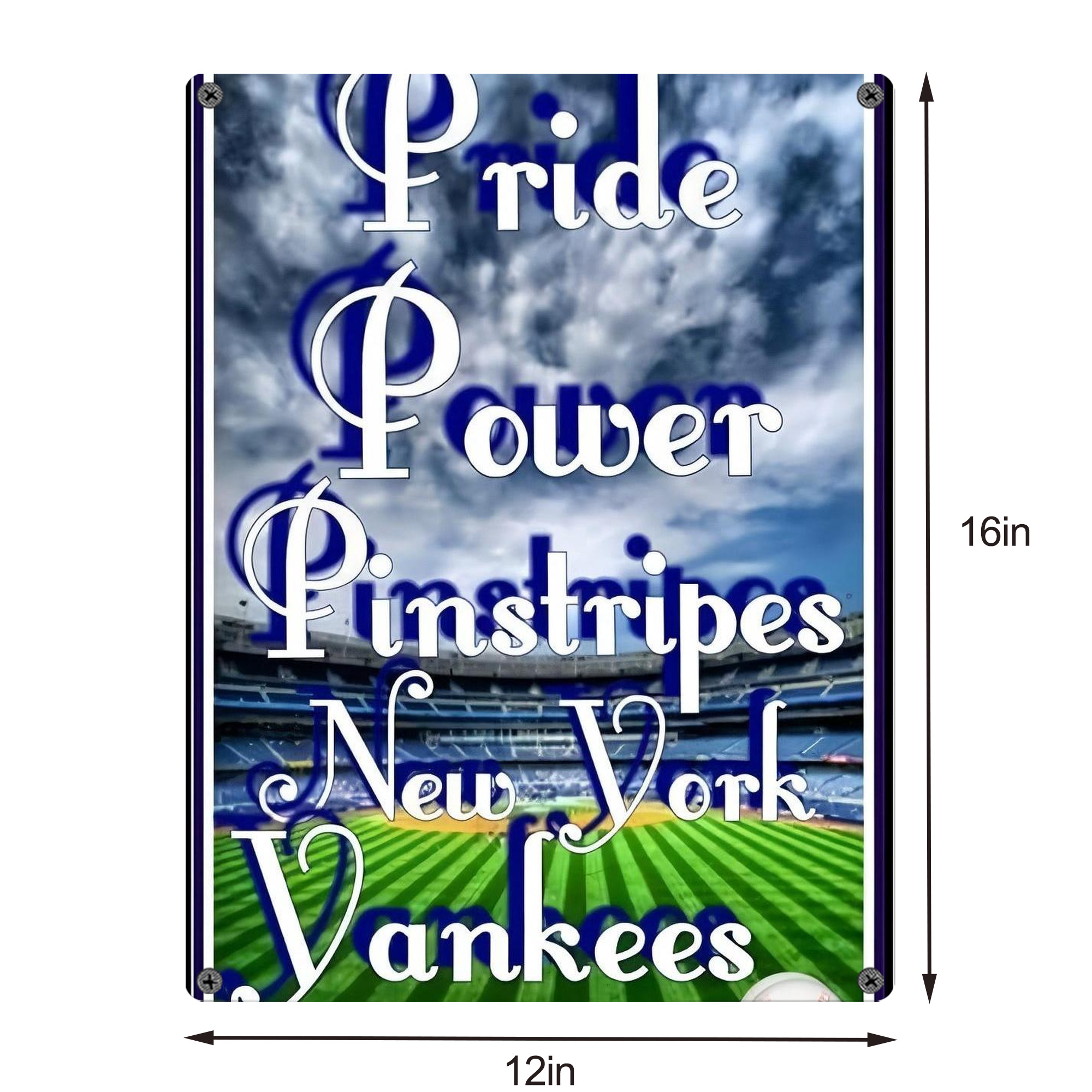 New York Yankees 309 Vintage Metal Tin Sign 12x16inch – Retro Wall Art Decor For Home, Bar, Kitchen, Bedroom, Office – Durable Iron Sheet Poster, Easy To Hang, Full-Color Printing