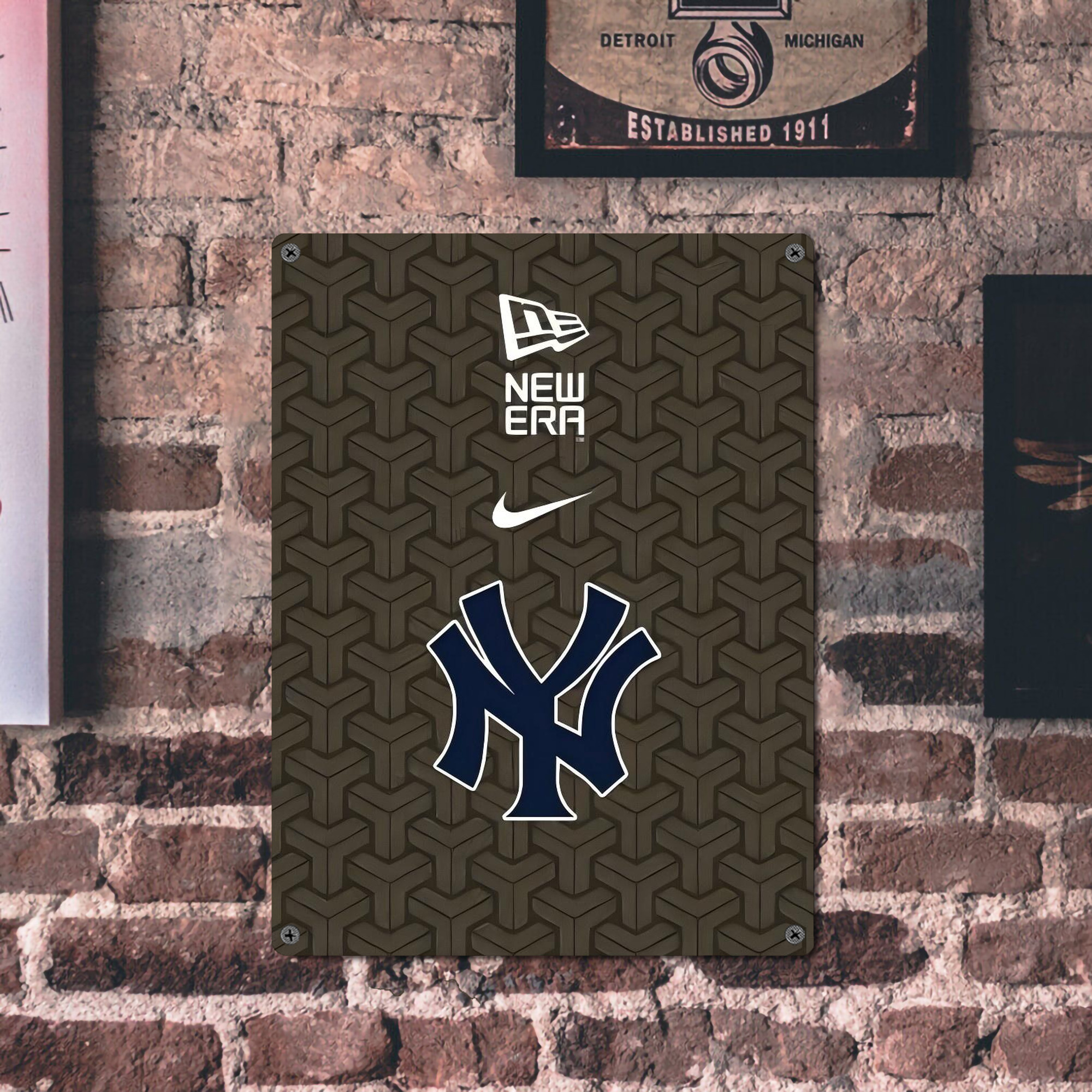 New York Yankees 318 Vintage Metal Tin Sign 12x16inch – Retro Wall Art Decor For Home, Bar, Kitchen, Bedroom, Office – Durable Iron Sheet Poster, Easy To Hang, Full-Color Printing