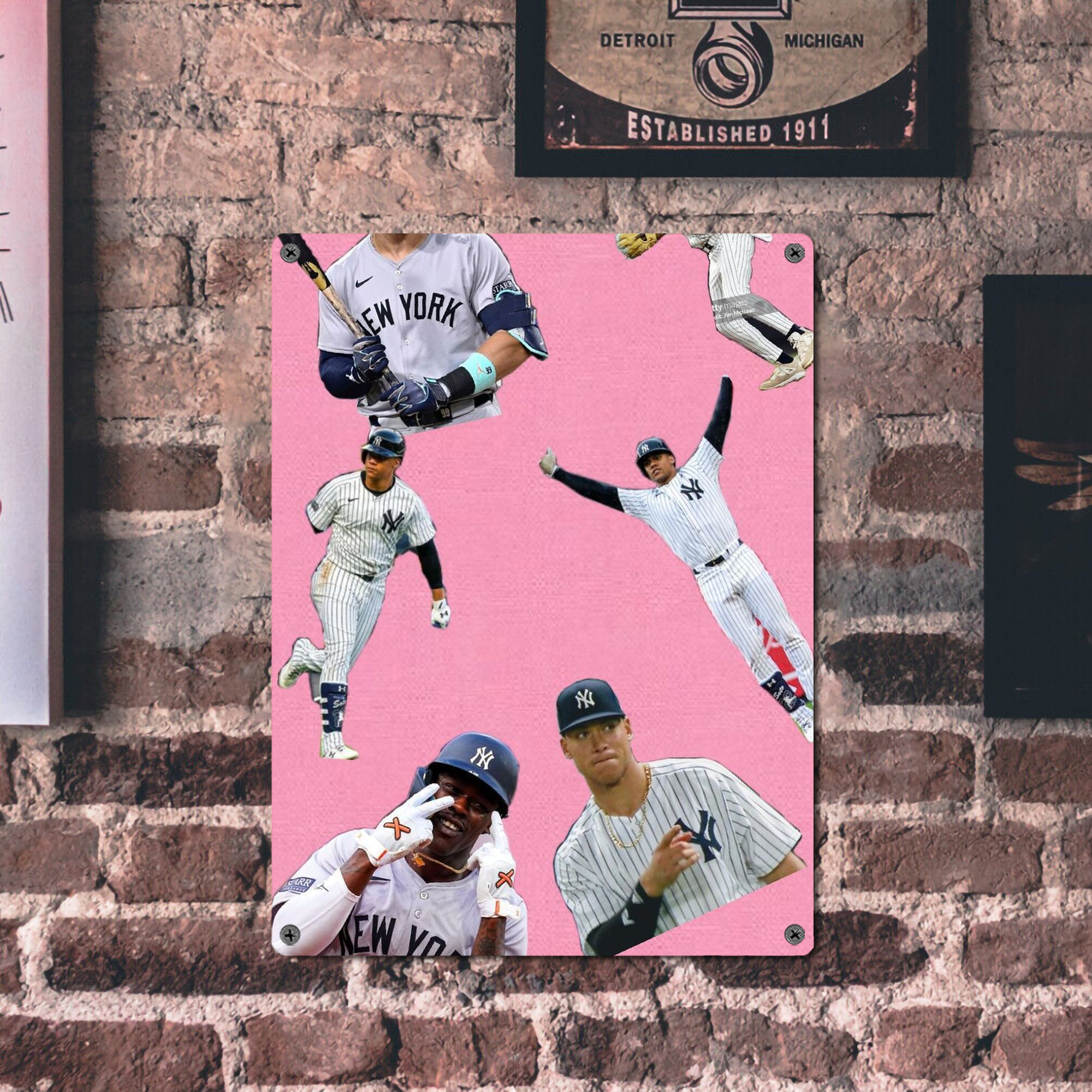 New York Yankees 323 Vintage Metal Tin Sign 12x16inch – Retro Wall Art Decor For Home, Bar, Kitchen, Bedroom, Office – Durable Iron Sheet Poster, Easy To Hang, Full-Color Printing