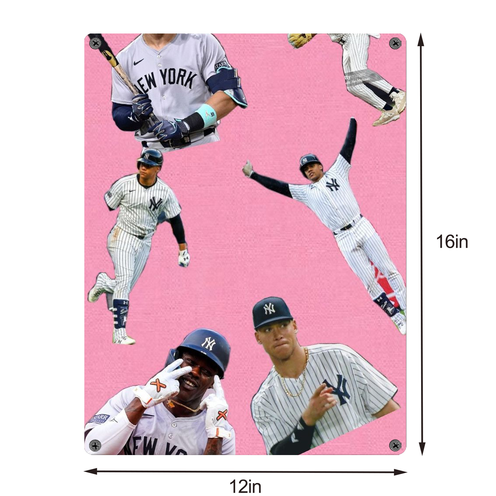 New York Yankees 323 Vintage Metal Tin Sign 12x16inch – Retro Wall Art Decor For Home, Bar, Kitchen, Bedroom, Office – Durable Iron Sheet Poster, Easy To Hang, Full-Color Printing