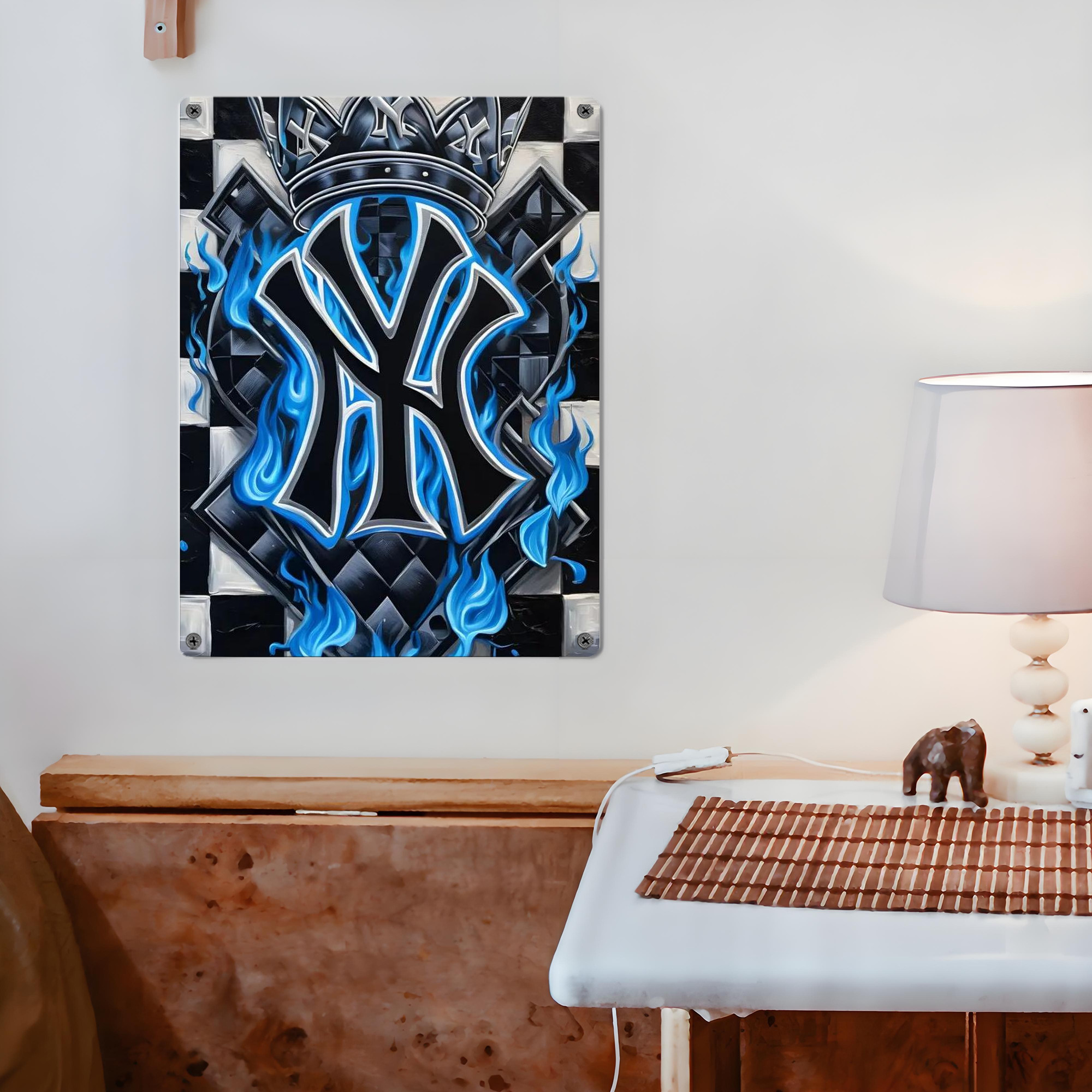 New York Yankees 324 Vintage Metal Tin Sign 12x16inch – Retro Wall Art Decor For Home, Bar, Kitchen, Bedroom, Office – Durable Iron Sheet Poster, Easy To Hang, Full-Color Printing