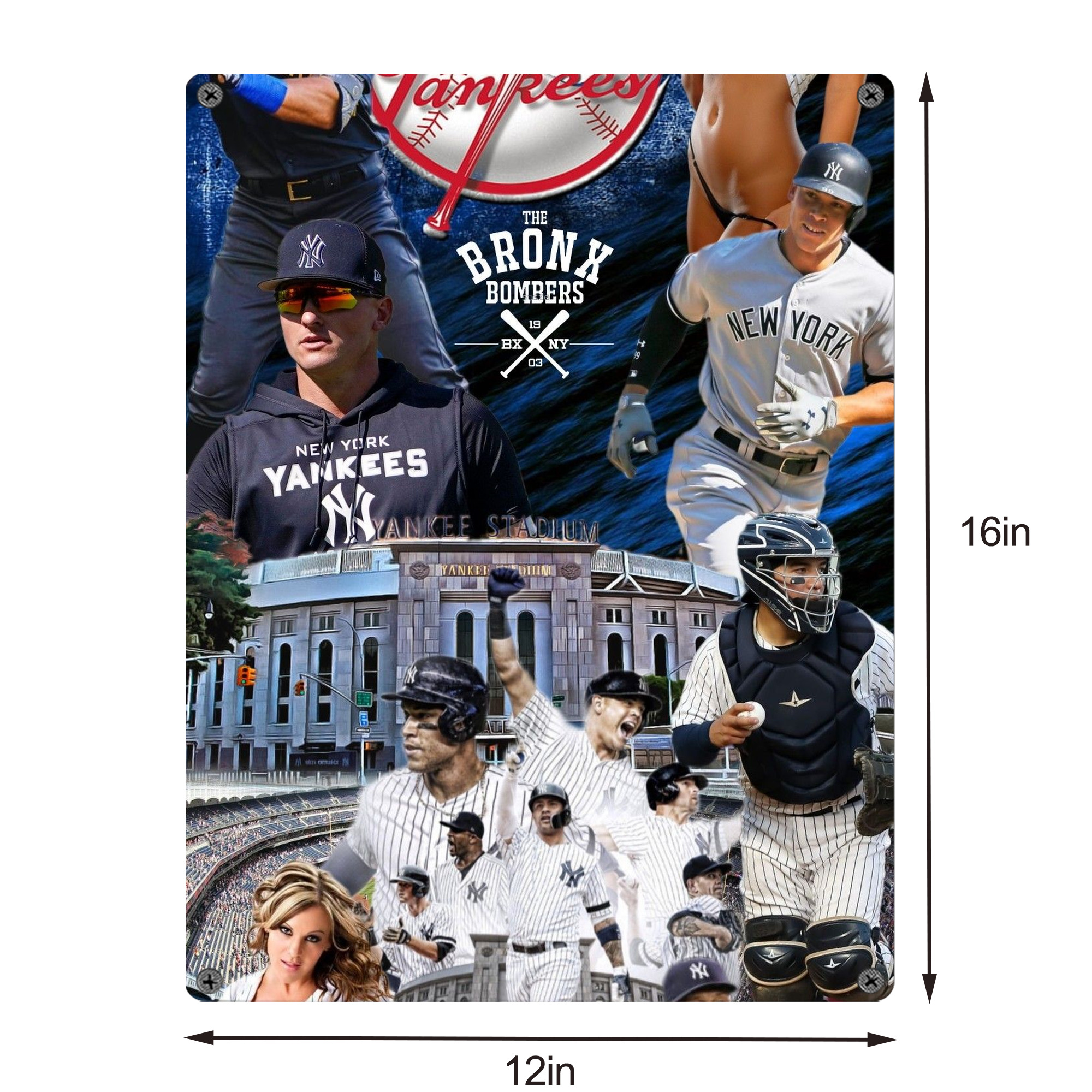 New York Yankees 336 Vintage Metal Tin Sign 12x16inch – Retro Wall Art Decor For Home, Bar, Kitchen, Bedroom, Office – Durable Iron Sheet Poster, Easy To Hang, Full-Color Printing