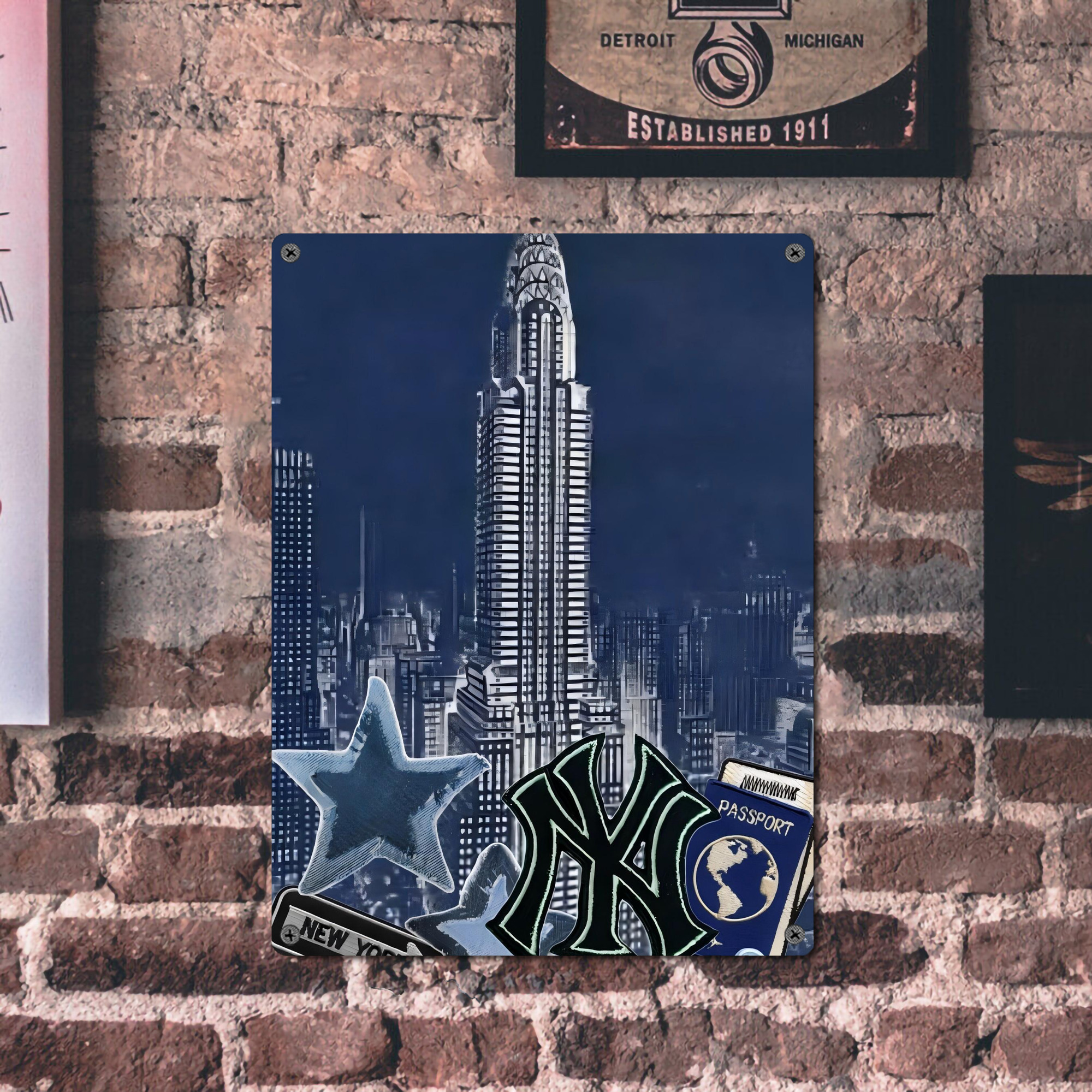 New York Yankees 331 Vintage Metal Tin Sign 12x16inch – Retro Wall Art Decor For Home, Bar, Kitchen, Bedroom, Office – Durable Iron Sheet Poster, Easy To Hang, Full-Color Printing