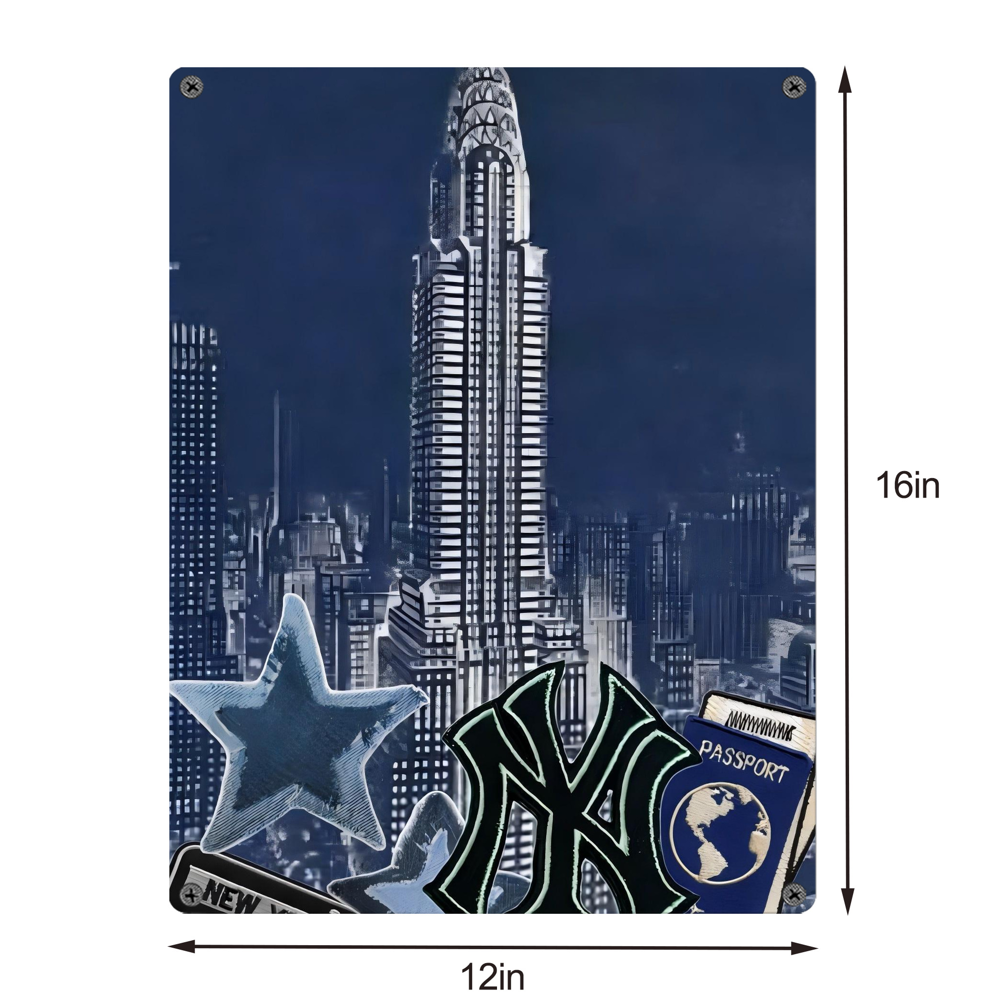 New York Yankees 331 Vintage Metal Tin Sign 12x16inch – Retro Wall Art Decor For Home, Bar, Kitchen, Bedroom, Office – Durable Iron Sheet Poster, Easy To Hang, Full-Color Printing