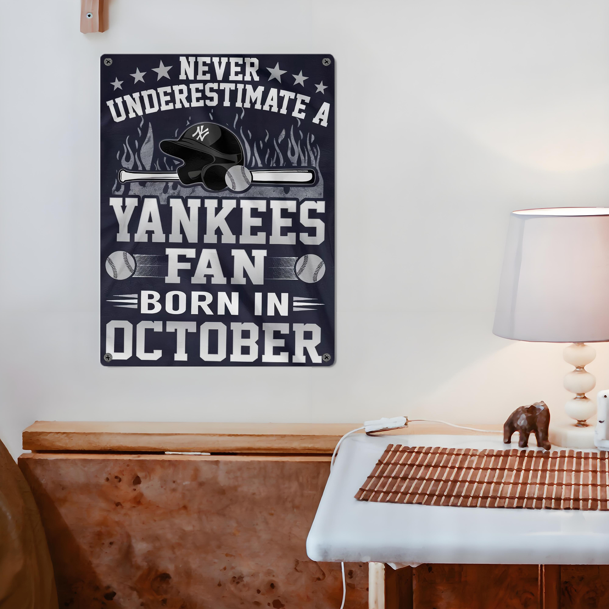 New York Yankees 349 Vintage Metal Tin Sign 12x16inch – Retro Wall Art Decor For Home, Bar, Kitchen, Bedroom, Office – Durable Iron Sheet Poster, Easy To Hang, Full-Color Printing