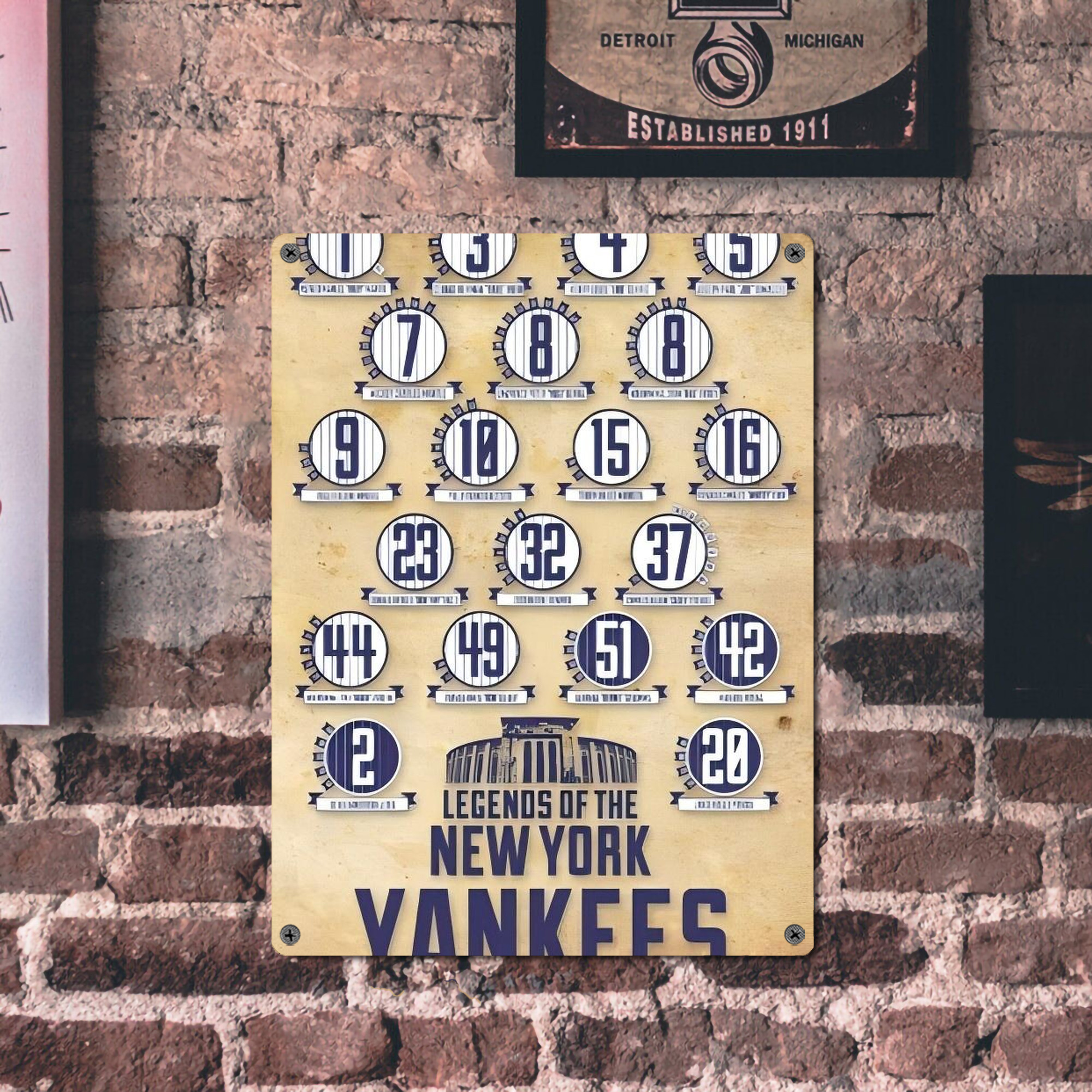 New York Yankees 339 Vintage Metal Tin Sign 12x16inch – Retro Wall Art Decor For Home, Bar, Kitchen, Bedroom, Office – Durable Iron Sheet Poster, Easy To Hang, Full-Color Printing