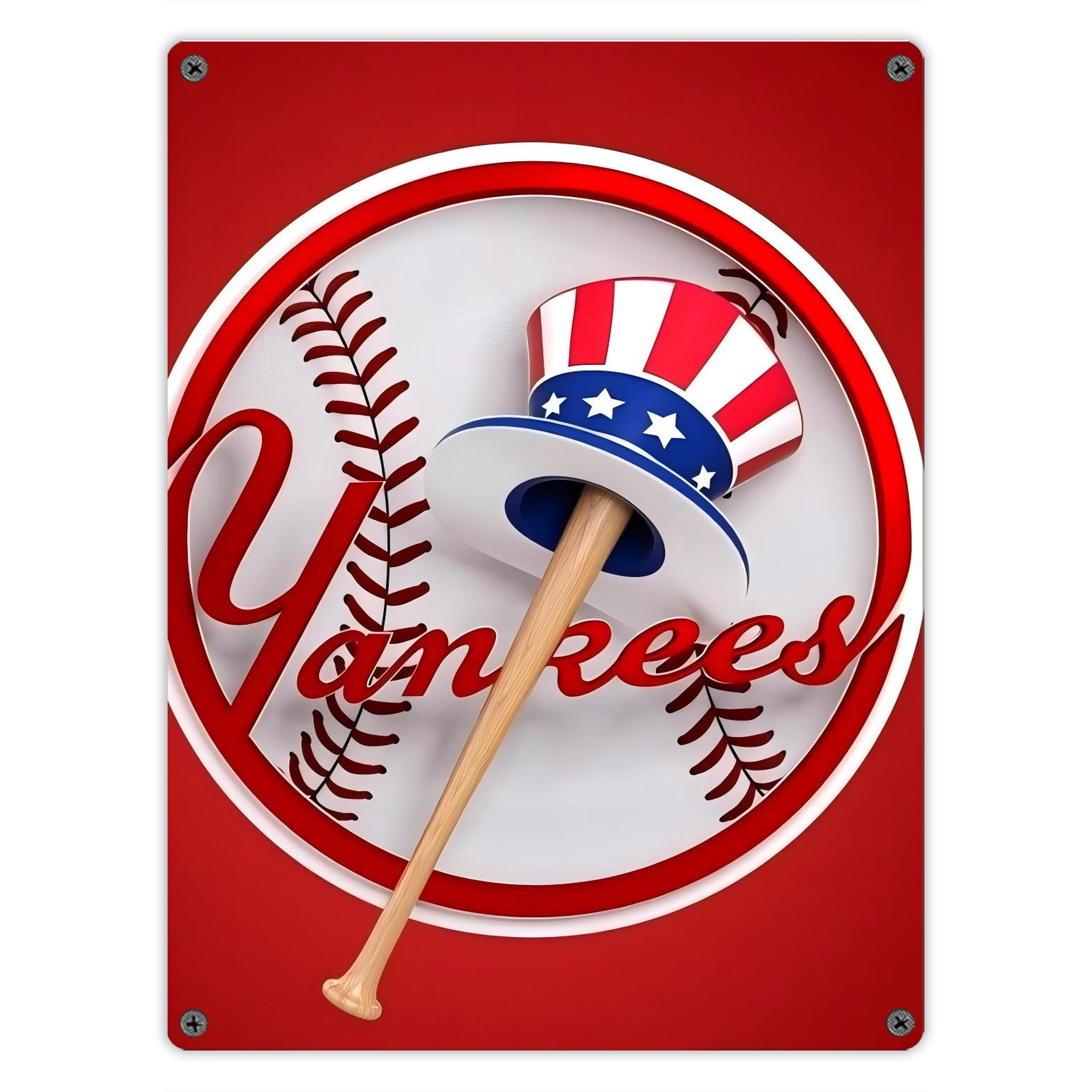 New York Yankees 120 Vintage Metal Tin Sign 12x16inch – Retro Wall Art Decor For Home, Bar, Kitchen, Bedroom, Office – Durable Iron Sheet Poster, Easy To Hang, Full-Color Printing