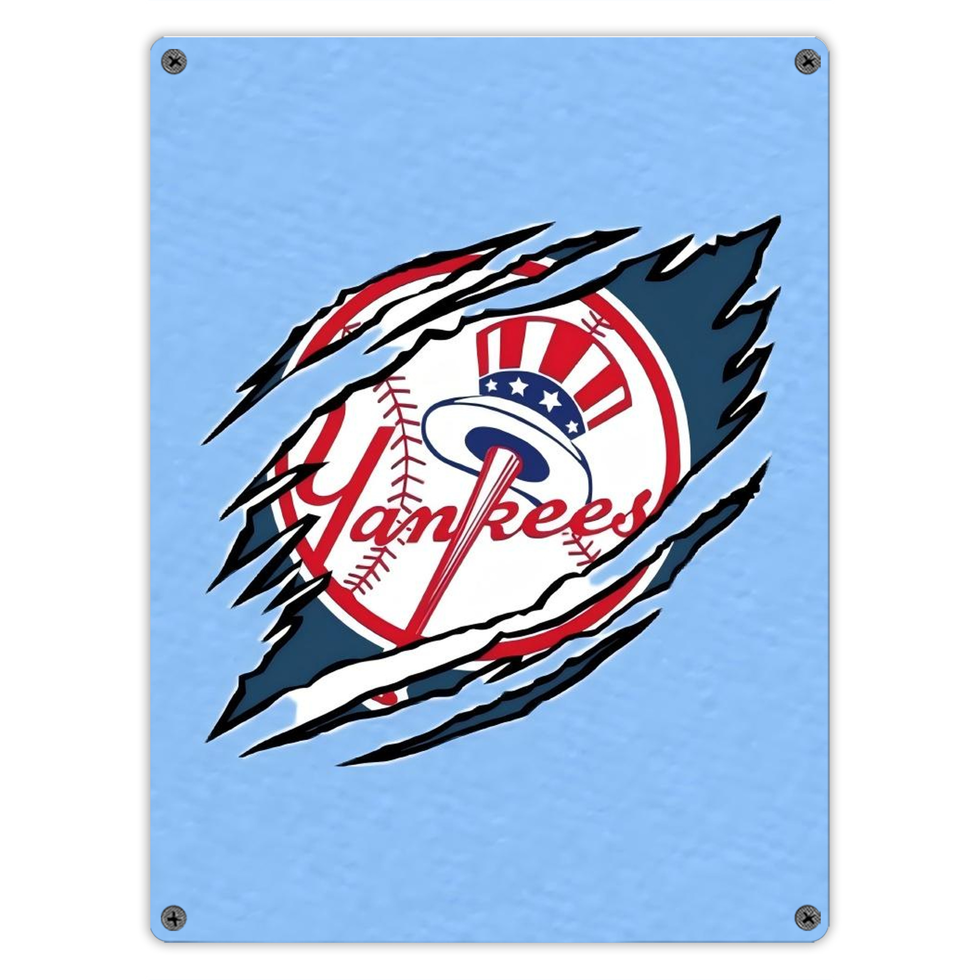 New York Yankees 128 Vintage Metal Tin Sign 12x16inch – Retro Wall Art Decor For Home, Bar, Kitchen, Bedroom, Office – Durable Iron Sheet Poster, Easy To Hang, Full-Color Printing