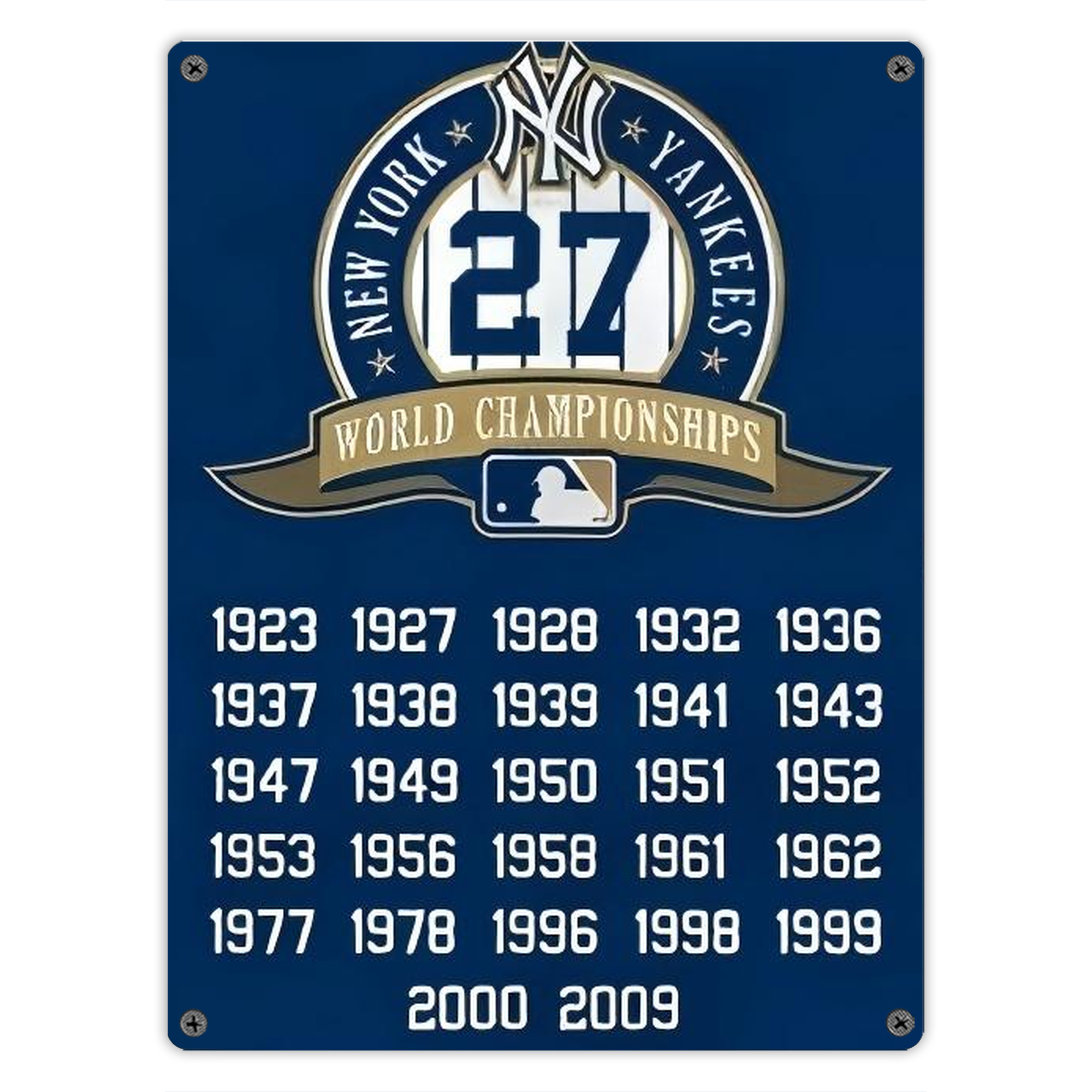 New York Yankees 144 Vintage Metal Tin Sign 12x16inch – Retro Wall Art Decor For Home, Bar, Kitchen, Bedroom, Office – Durable Iron Sheet Poster, Easy To Hang, Full-Color Printing