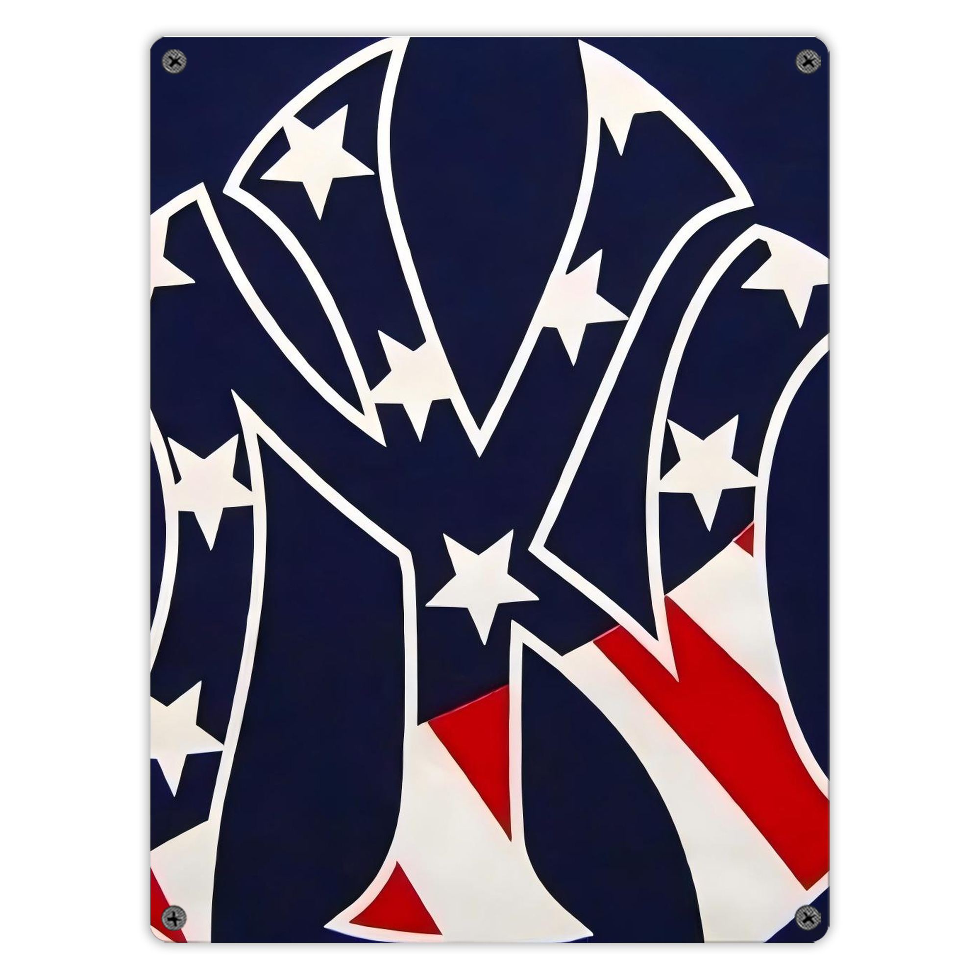 New York Yankees Logo USA Vintage Metal Tin Sign 12x16inch – Retro Wall Art Decor For Home, Bar, Kitchen, Bedroom, Office – Durable Iron Sheet Poster, Easy To Hang, Full-Color Printing