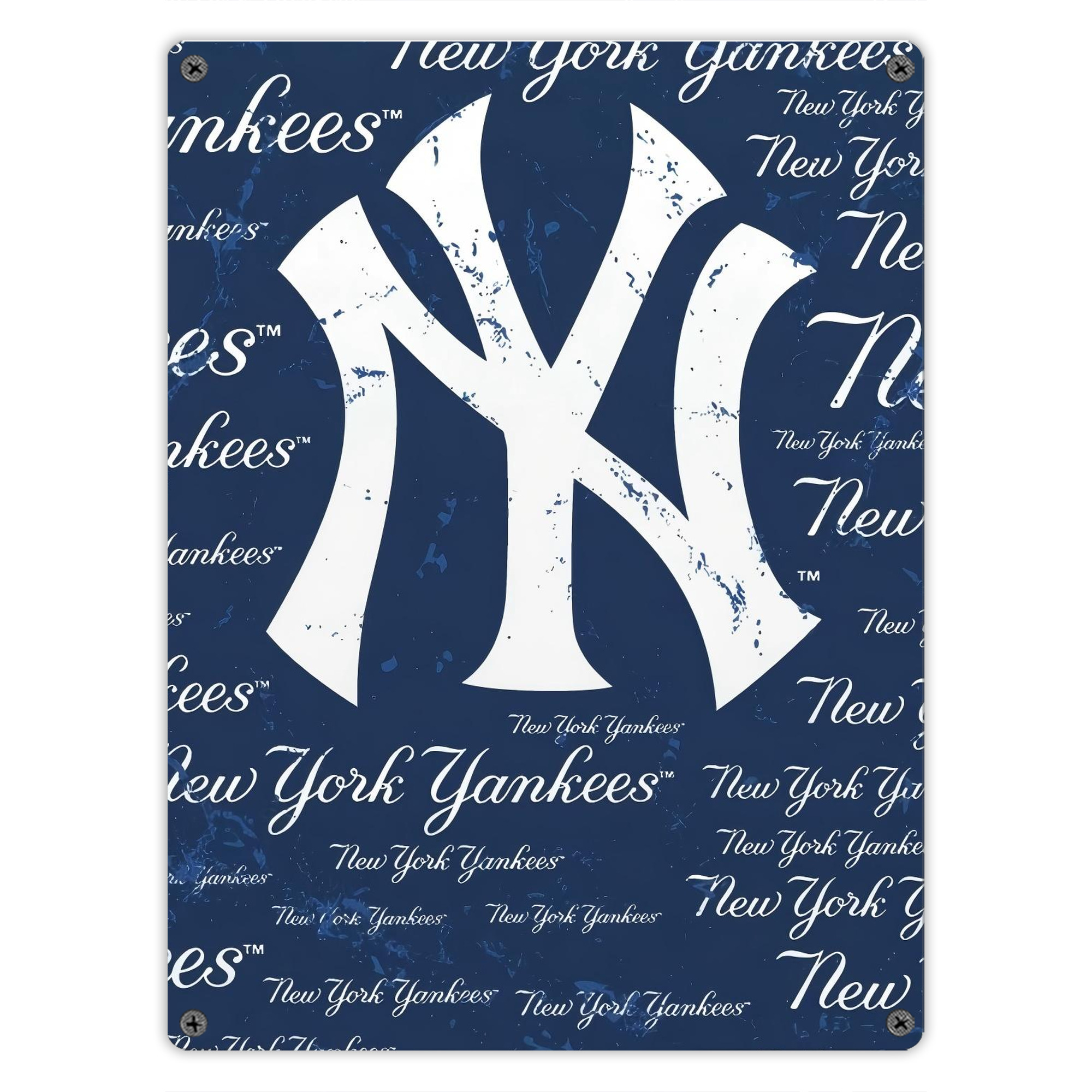 New York Yankees 117 Vintage Metal Tin Sign 12x16inch – Retro Wall Art Decor For Home, Bar, Kitchen, Bedroom, Office – Durable Iron Sheet Poster, Easy To Hang, Full-Color Printing
