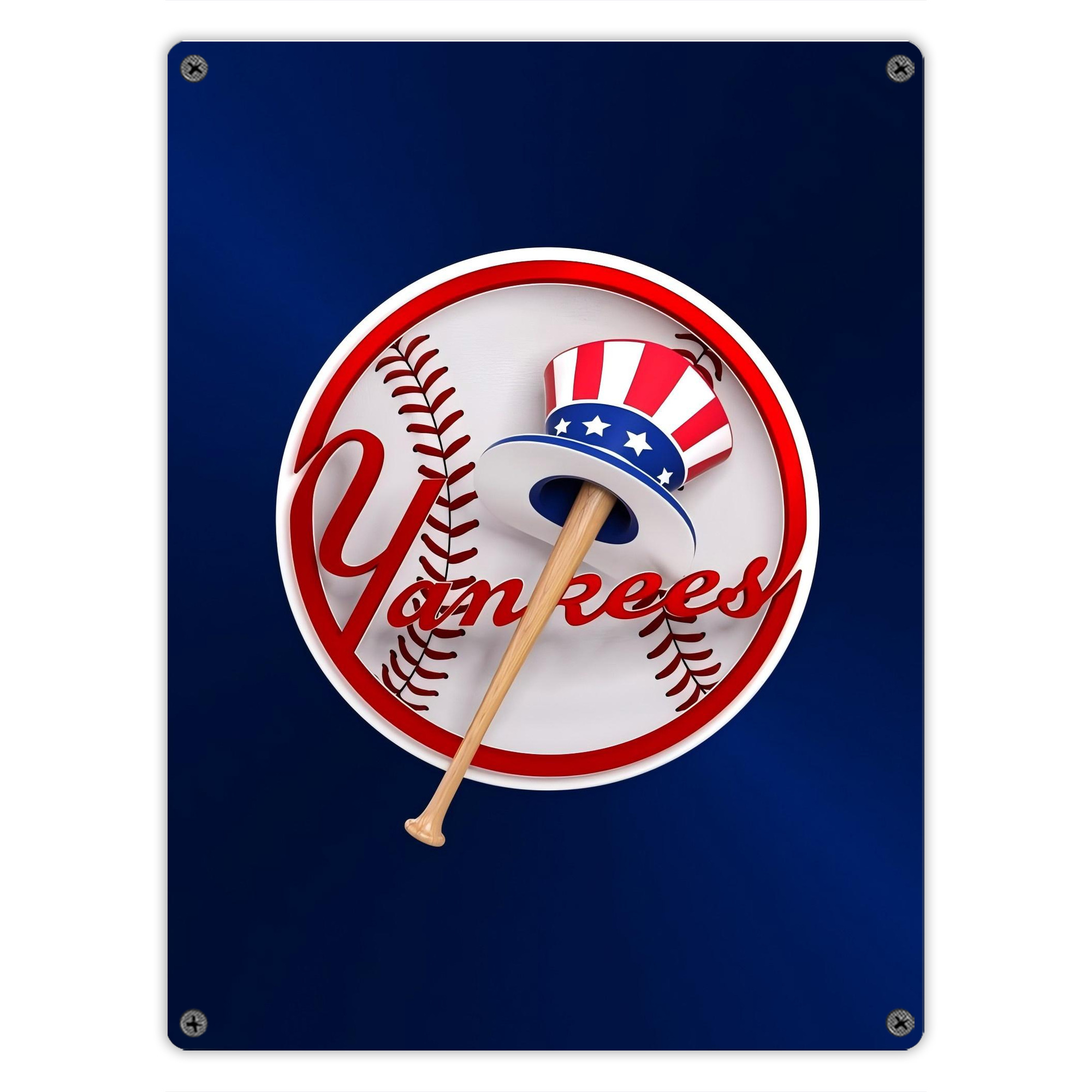 New York Yankees 200 Vintage Metal Tin Sign 12x16inch – Retro Wall Art Decor For Home, Bar, Kitchen, Bedroom, Office – Durable Iron Sheet Poster, Easy To Hang, Full-Color Printing