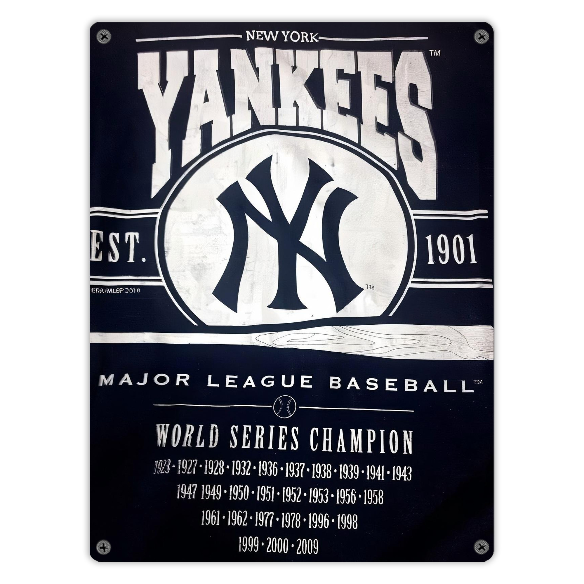 New York Yankees 211 Vintage Metal Tin Sign 12x16inch – Retro Wall Art Decor For Home, Bar, Kitchen, Bedroom, Office – Durable Iron Sheet Poster, Easy To Hang, Full-Color Printing
