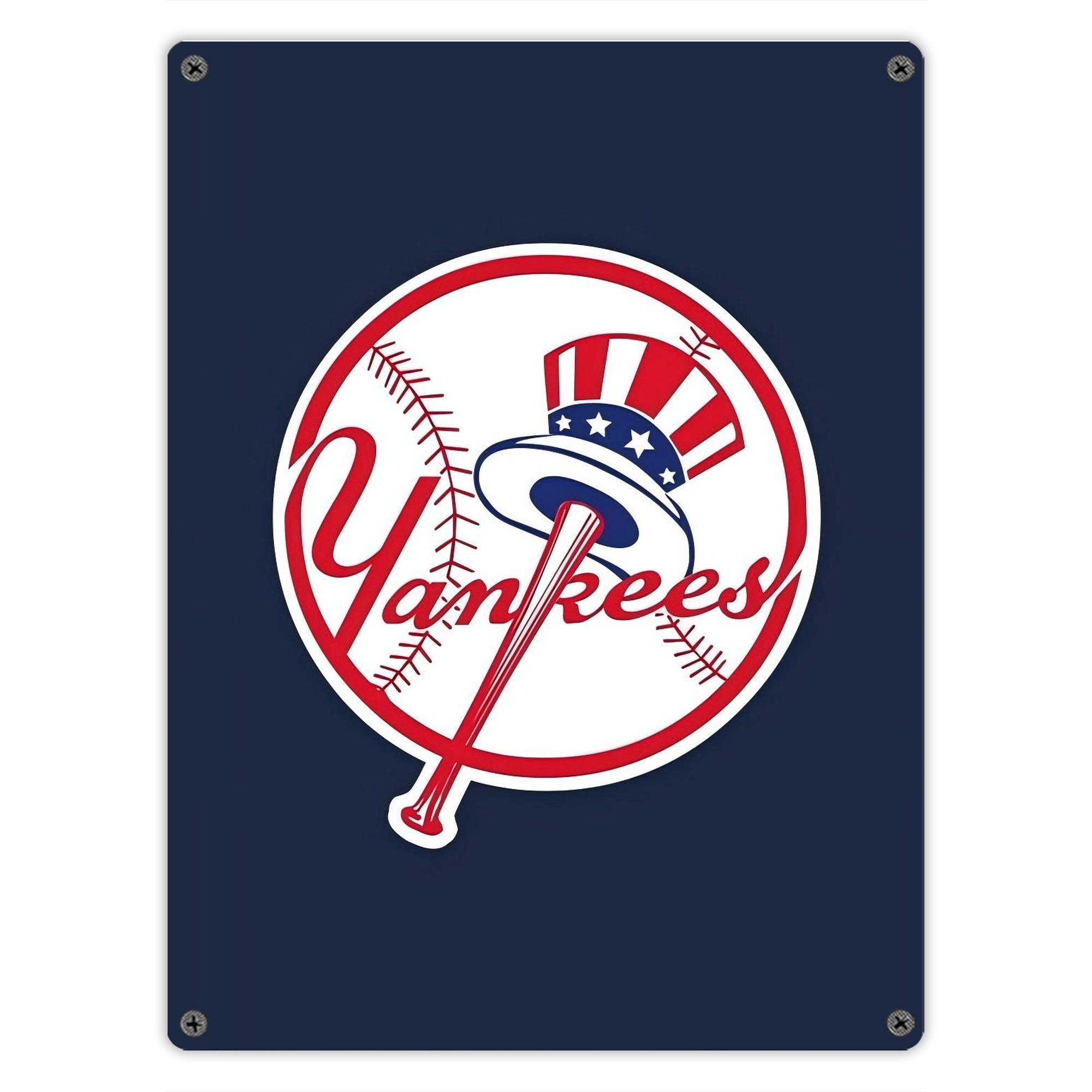 New York Yankees 216 Vintage Metal Tin Sign 12x16inch – Retro Wall Art Decor For Home, Bar, Kitchen, Bedroom, Office – Durable Iron Sheet Poster, Easy To Hang, Full-Color Printing