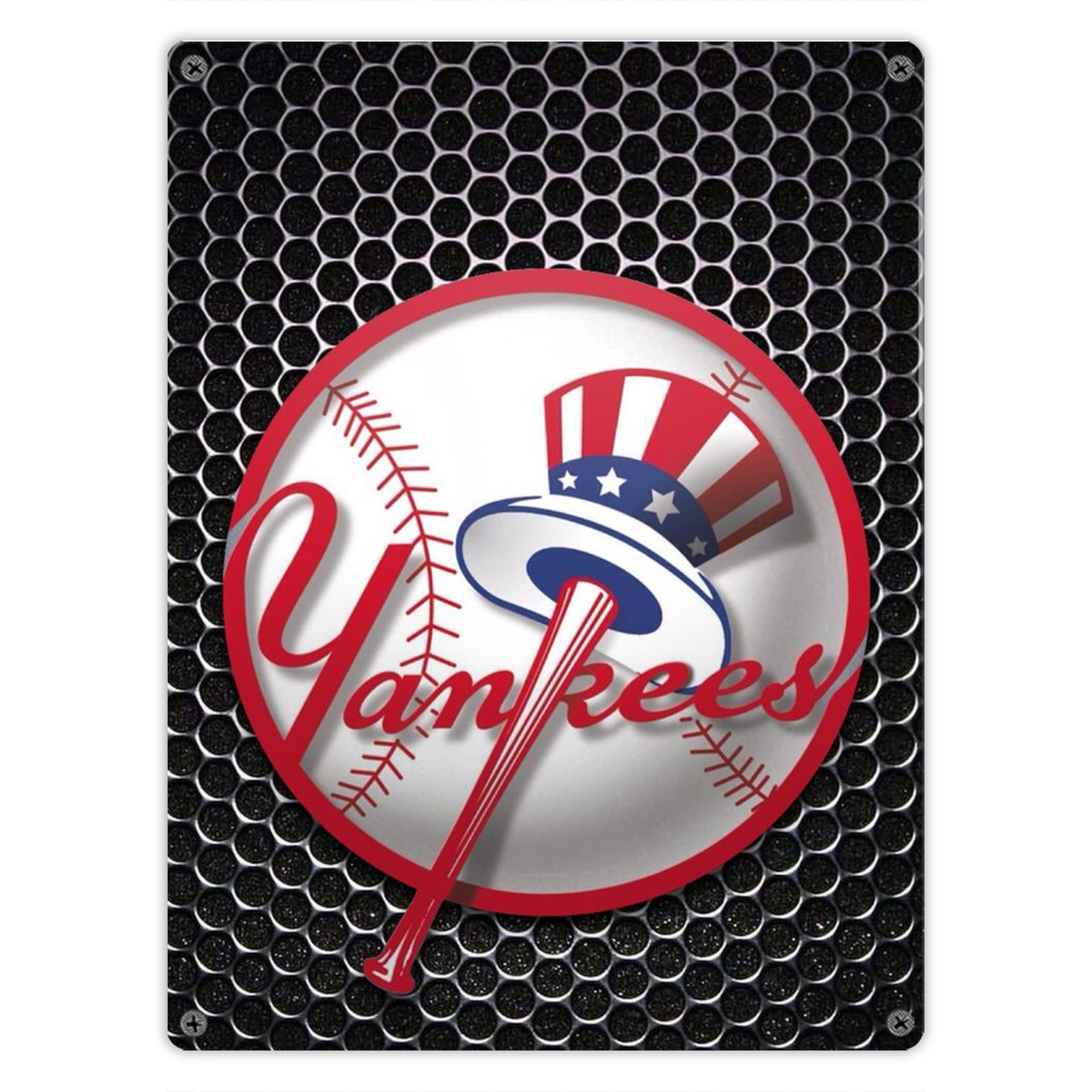 New York Yankees 221 Vintage Metal Tin Sign 12x16inch – Retro Wall Art Decor For Home, Bar, Kitchen, Bedroom, Office – Durable Iron Sheet Poster, Easy To Hang, Full-Color Printing