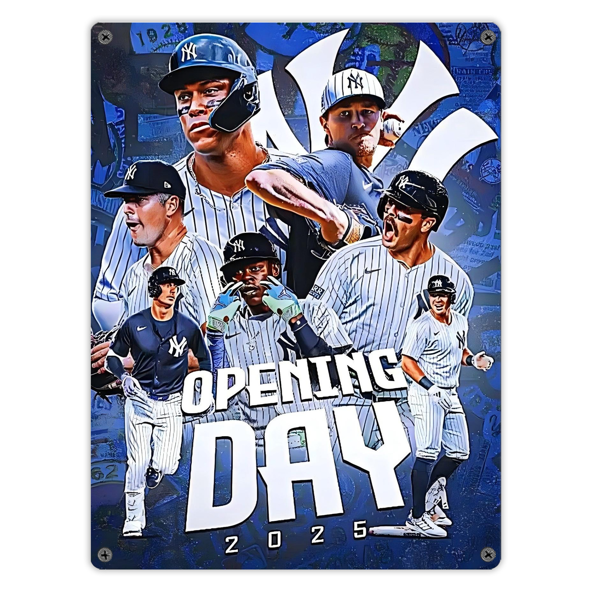 New York Yankees 215 Vintage Metal Tin Sign 12x16inch – Retro Wall Art Decor For Home, Bar, Kitchen, Bedroom, Office – Durable Iron Sheet Poster, Easy To Hang, Full-Color Printing