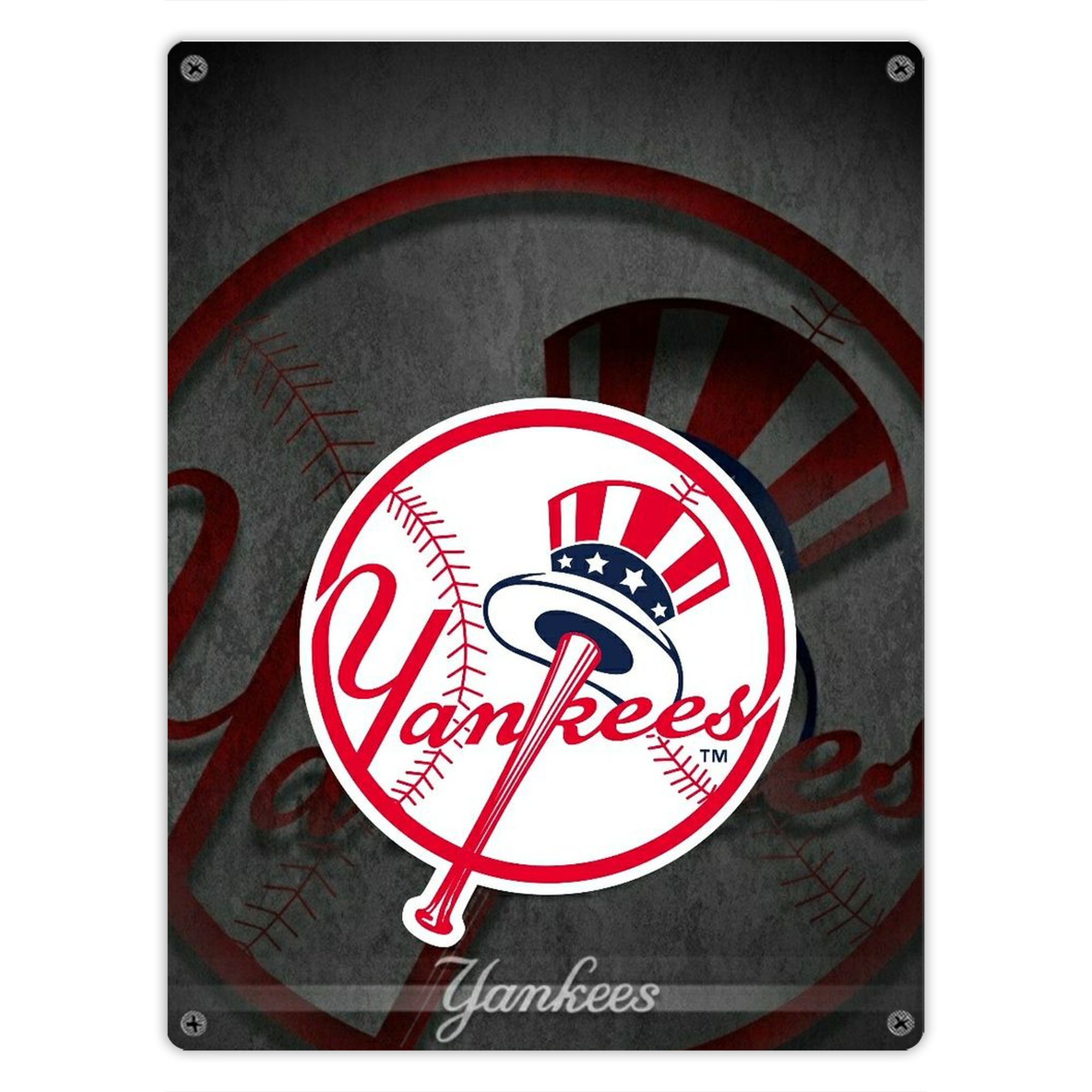 New York Yankees 228 Vintage Metal Tin Sign 12x16inch – Retro Wall Art Decor For Home, Bar, Kitchen, Bedroom, Office – Durable Iron Sheet Poster, Easy To Hang, Full-Color Printing