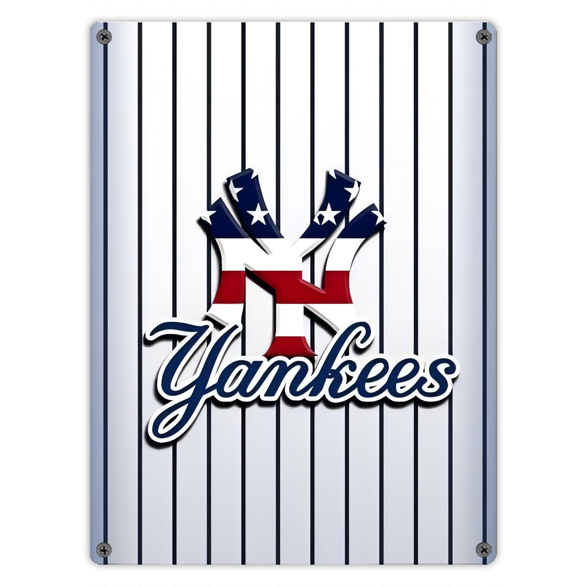 New York Yankees 227 Vintage Metal Tin Sign 12x16inch – Retro Wall Art Decor For Home, Bar, Kitchen, Bedroom, Office – Durable Iron Sheet Poster, Easy To Hang, Full-Color Printing